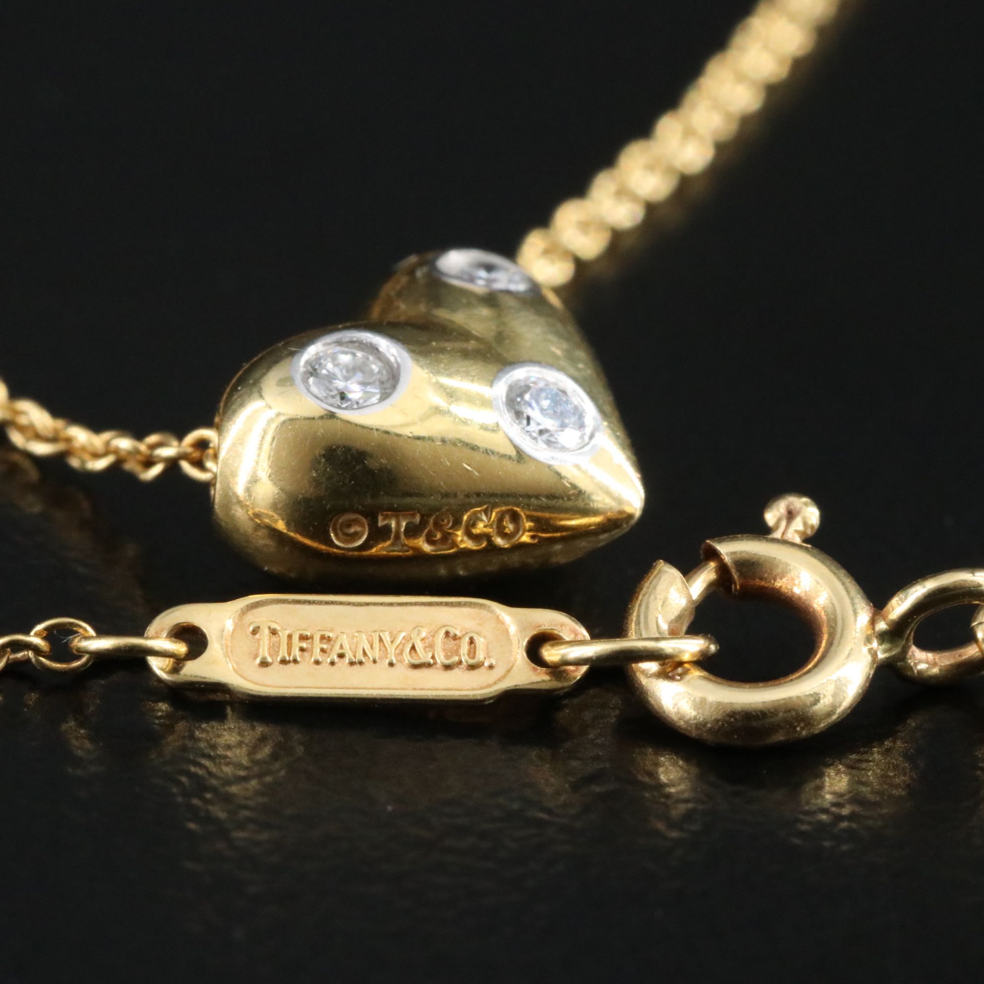 Tiffany & Co. Etoile 18K Diamond Heart Necklace