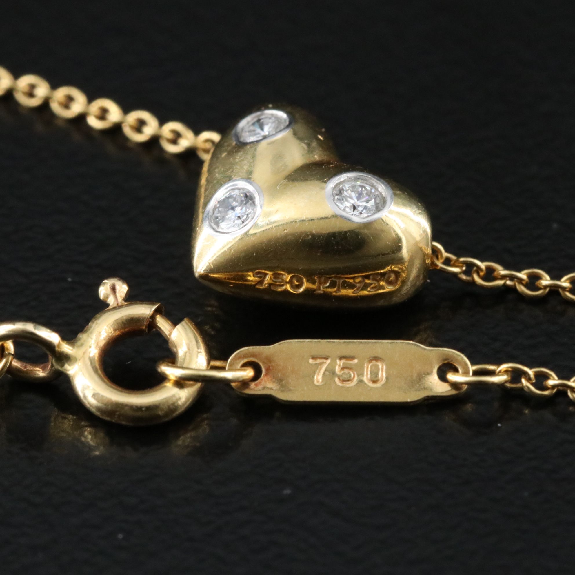 Tiffany & Co. Etoile 18K Diamond Heart Necklace