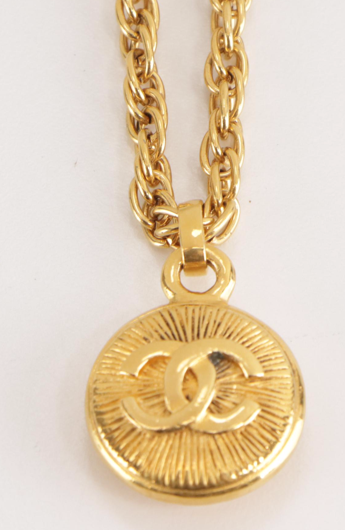 Chanel CC Sunburst Medallion Necklace