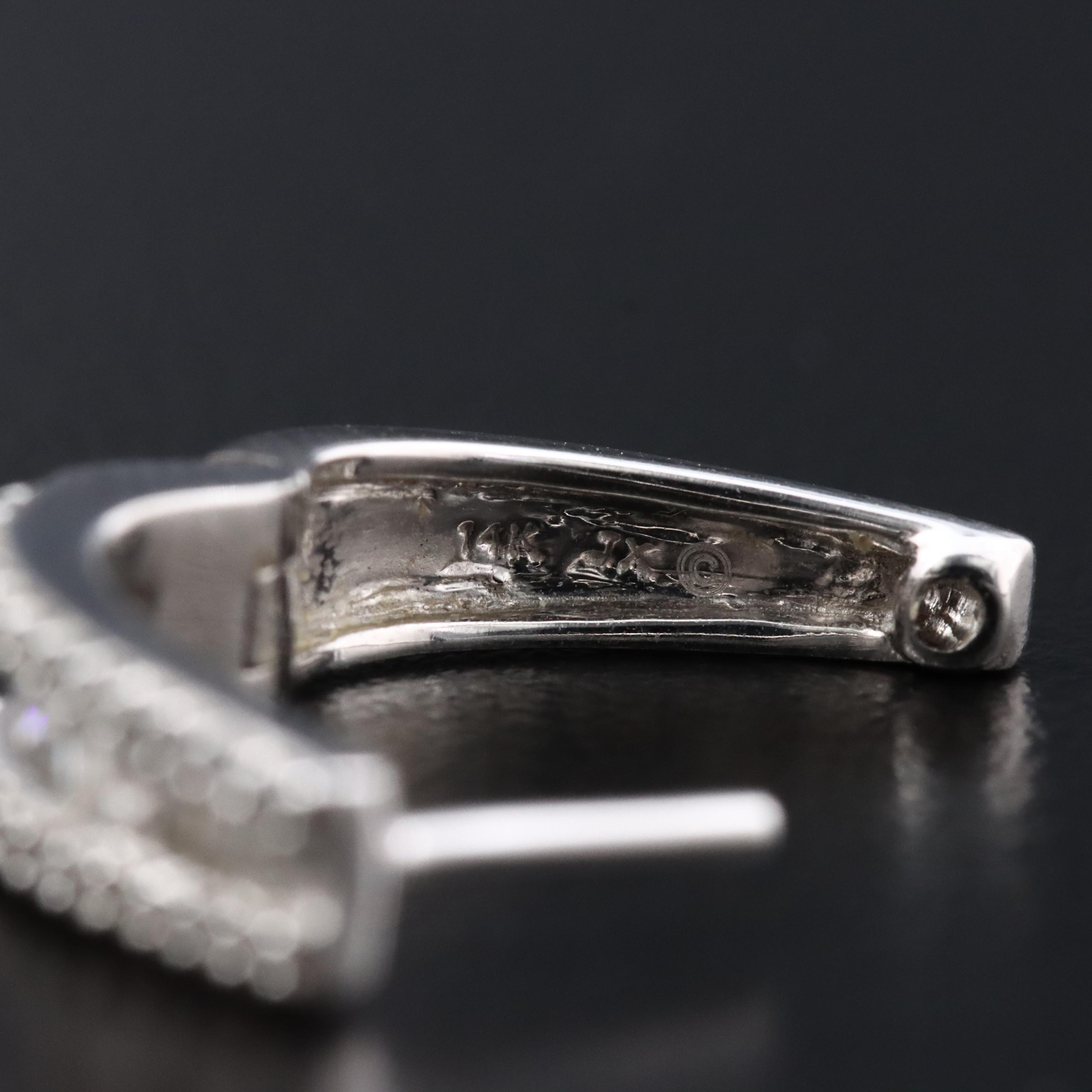 14K 0.50 CTW Diamond Huggie Hoop Earrings