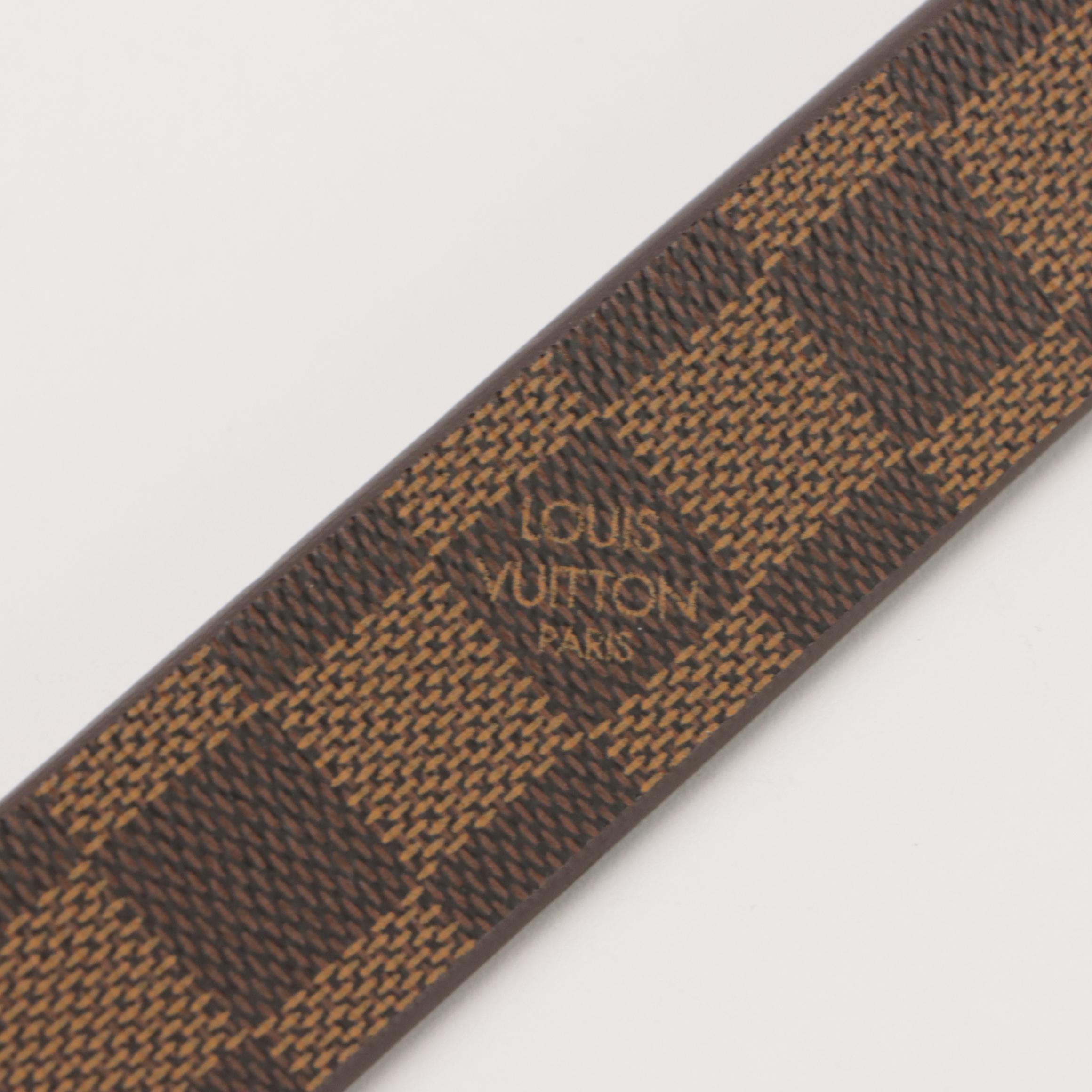Louis Vuitton Belt in Damier Ebene Coated Canvas and Leather