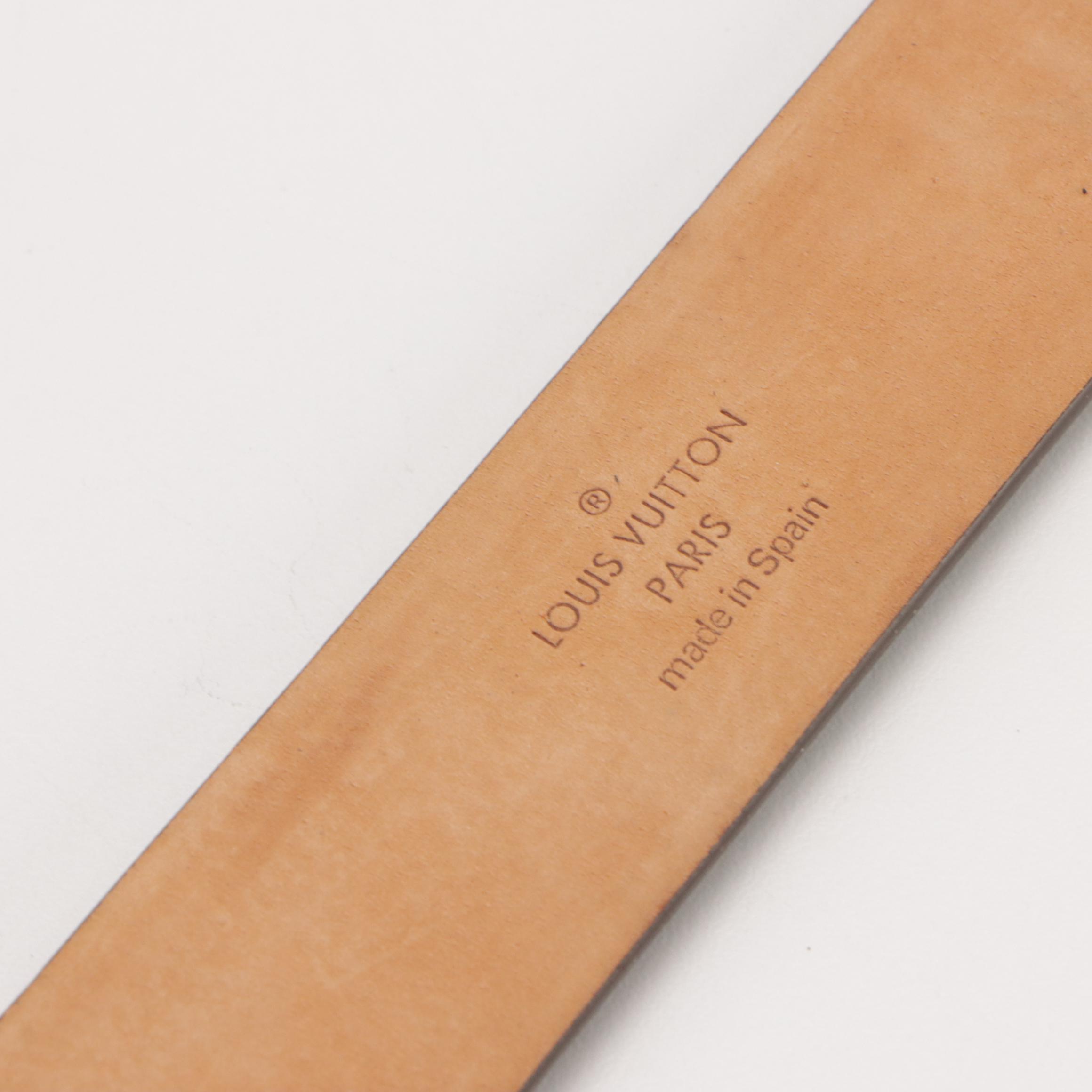 Louis Vuitton Belt in Damier Ebene Coated Canvas and Leather