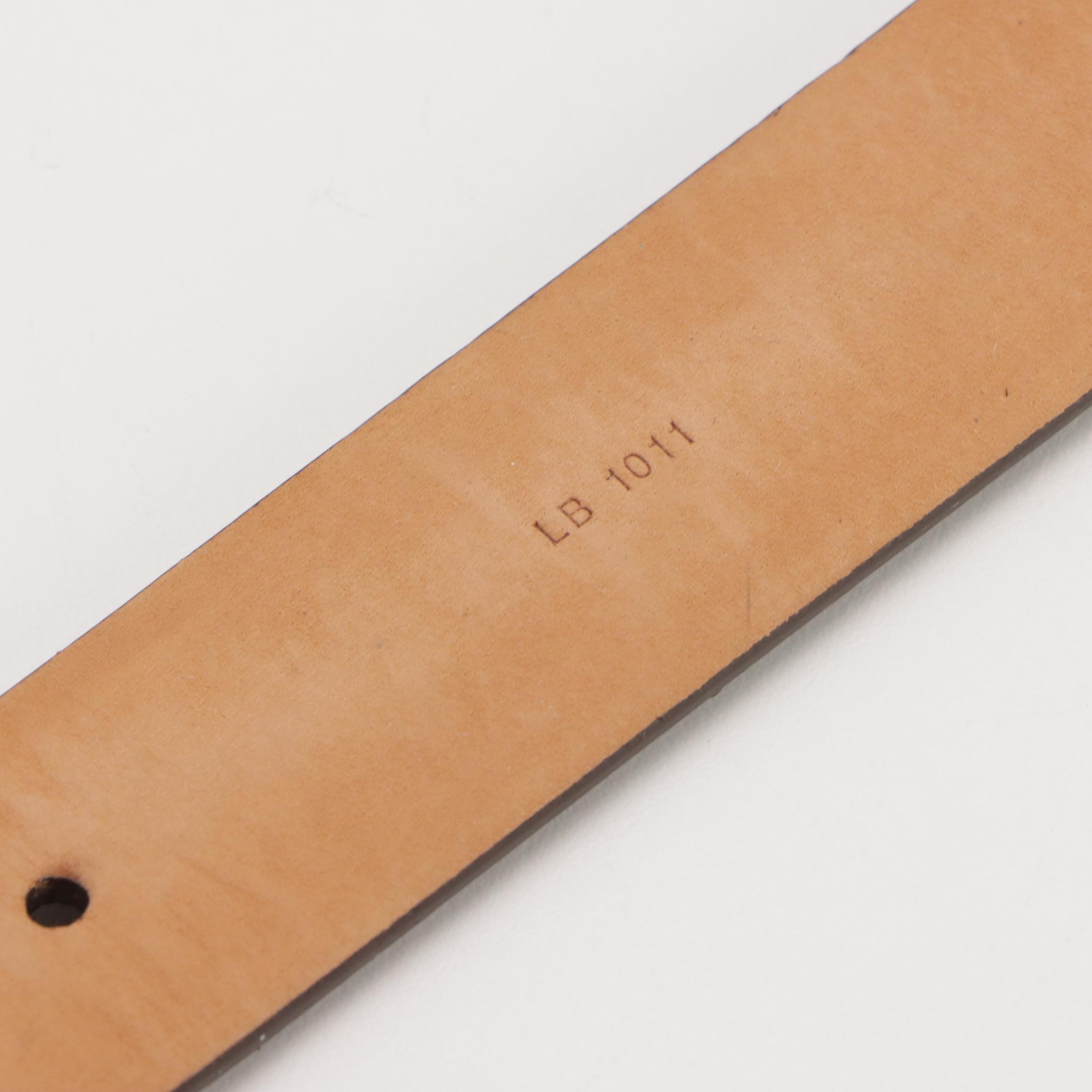 Louis Vuitton Belt in Damier Ebene Coated Canvas and Leather