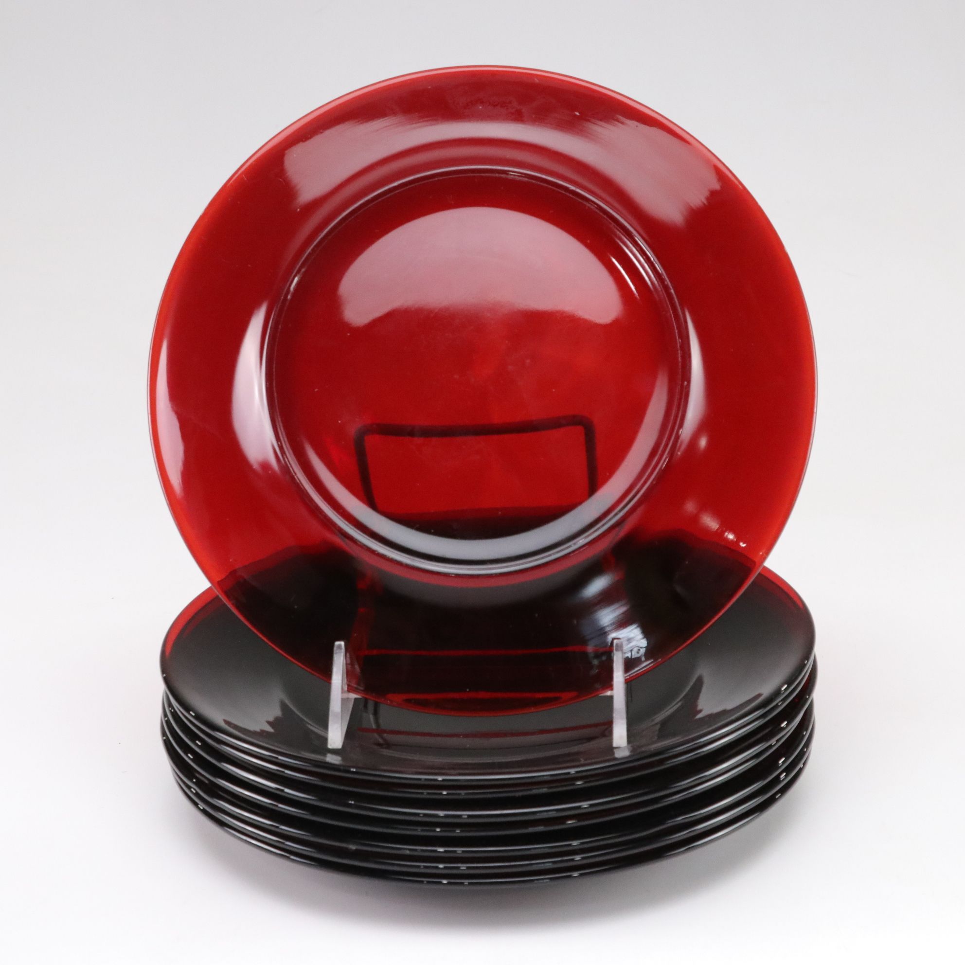 Anchor Hocking "Royal Ruby Red" Glass Dinnerware Set with Creamer and Sugar