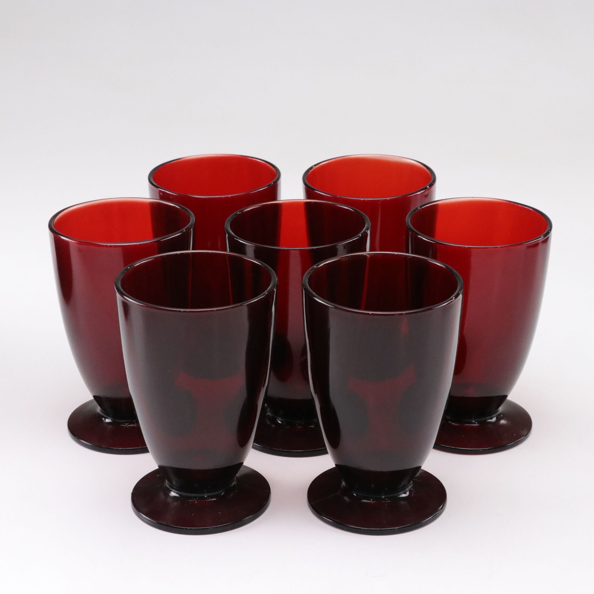 Anchor Hocking "Royal Ruby Red" Glass Dinnerware Set with Creamer and Sugar