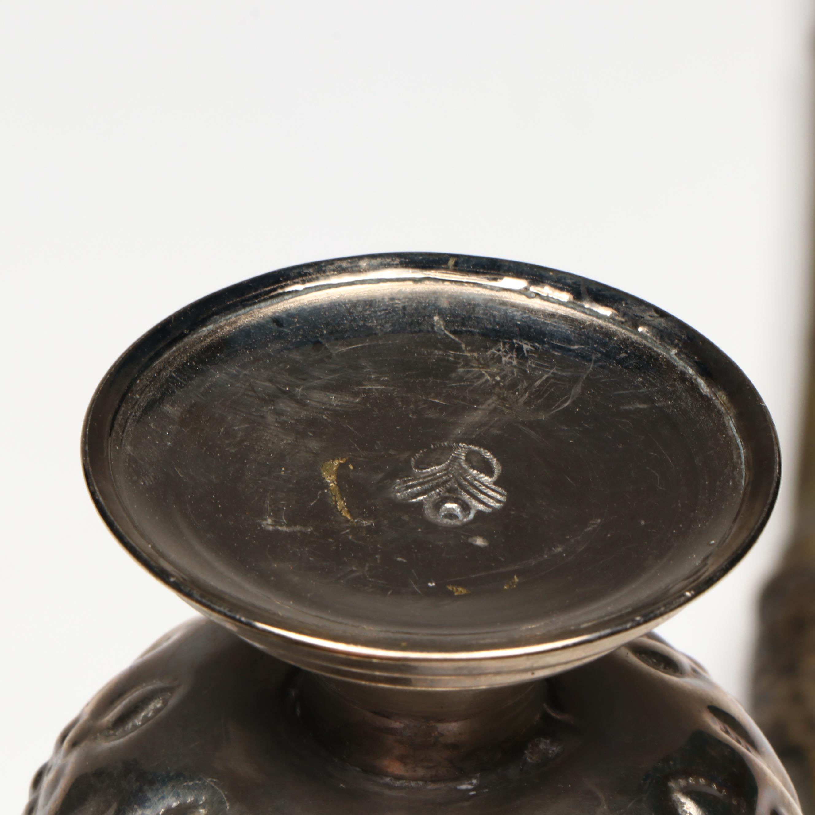 Repoussé Rosewater Metal Bottle with Glass and Metal Perfume Bottles