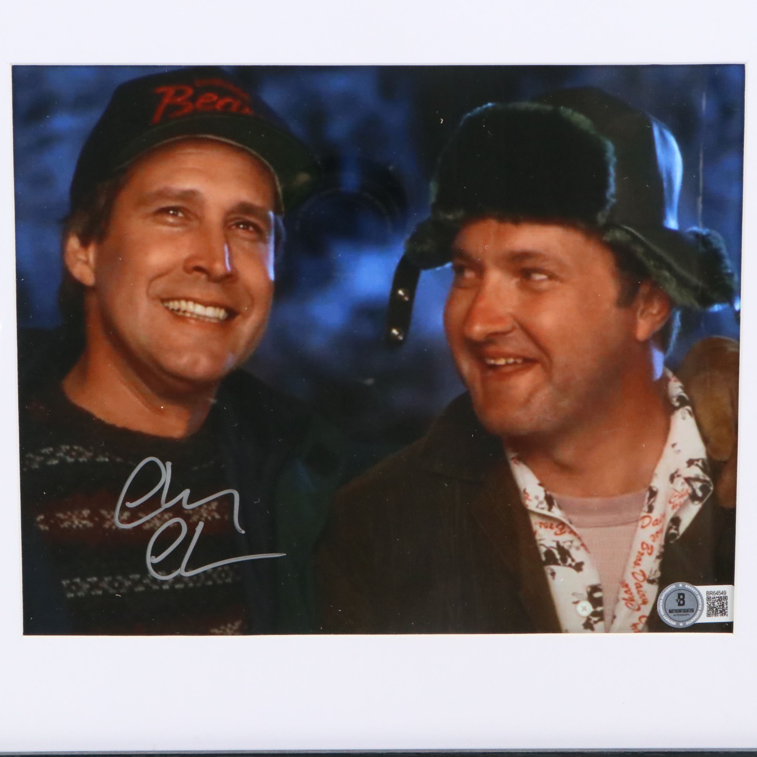 Chevy Chase Signed “Christmas Vacation” Movie Print in Matted Frame, Beckett