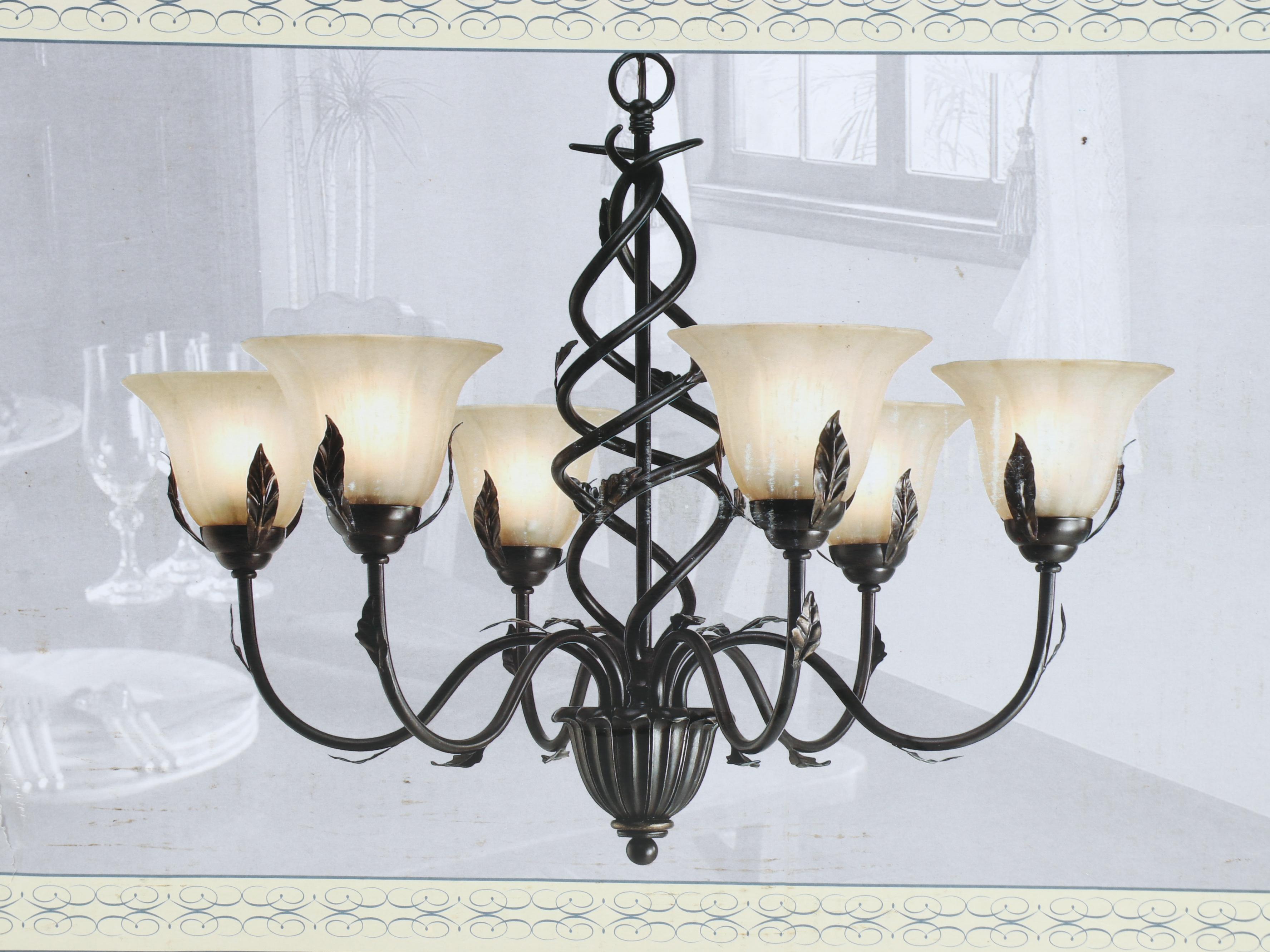 Neoclassical Style Avion Six-Light Chandelier
