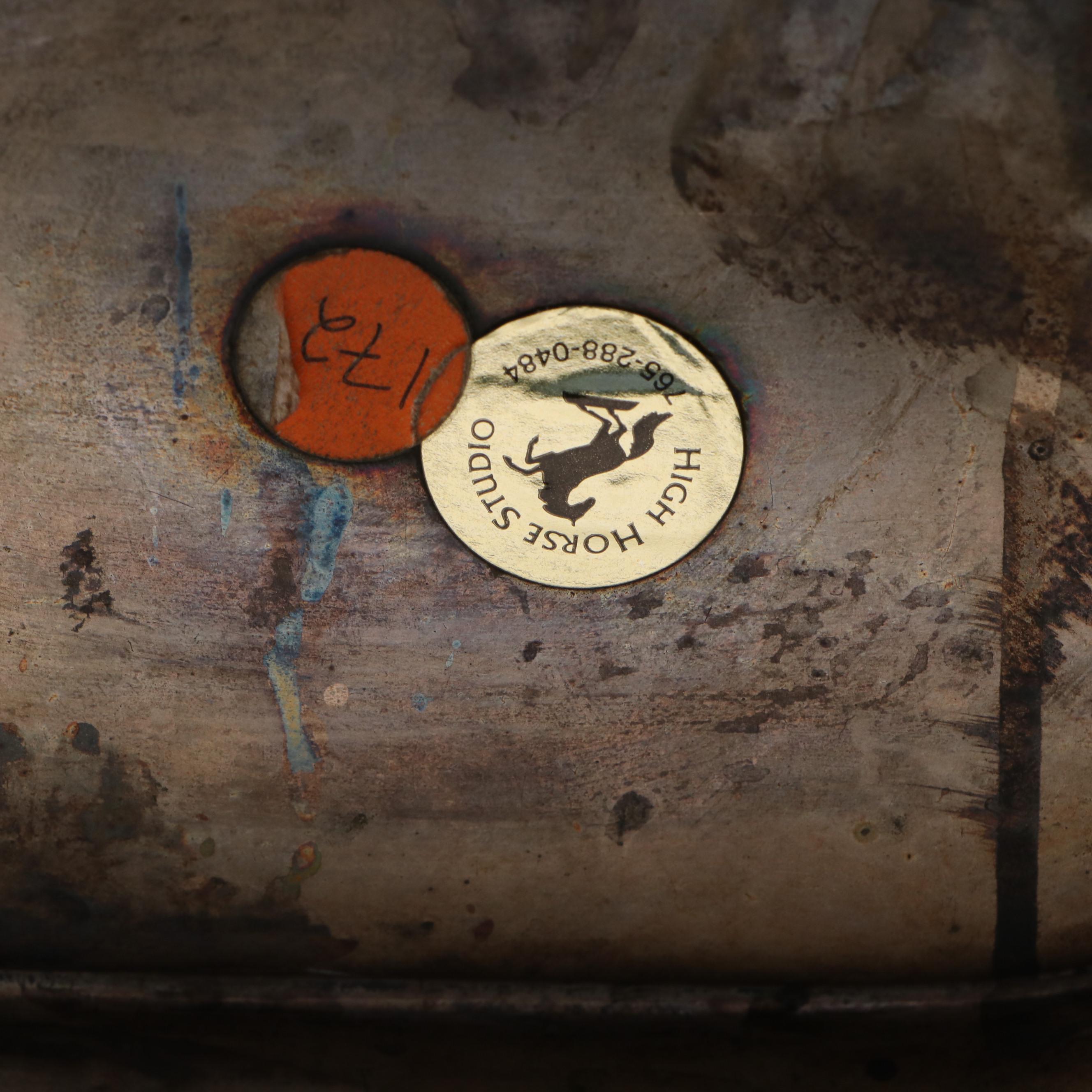 High Horse Studio Cachepot with Other Silver Plate Equestrian Trophies