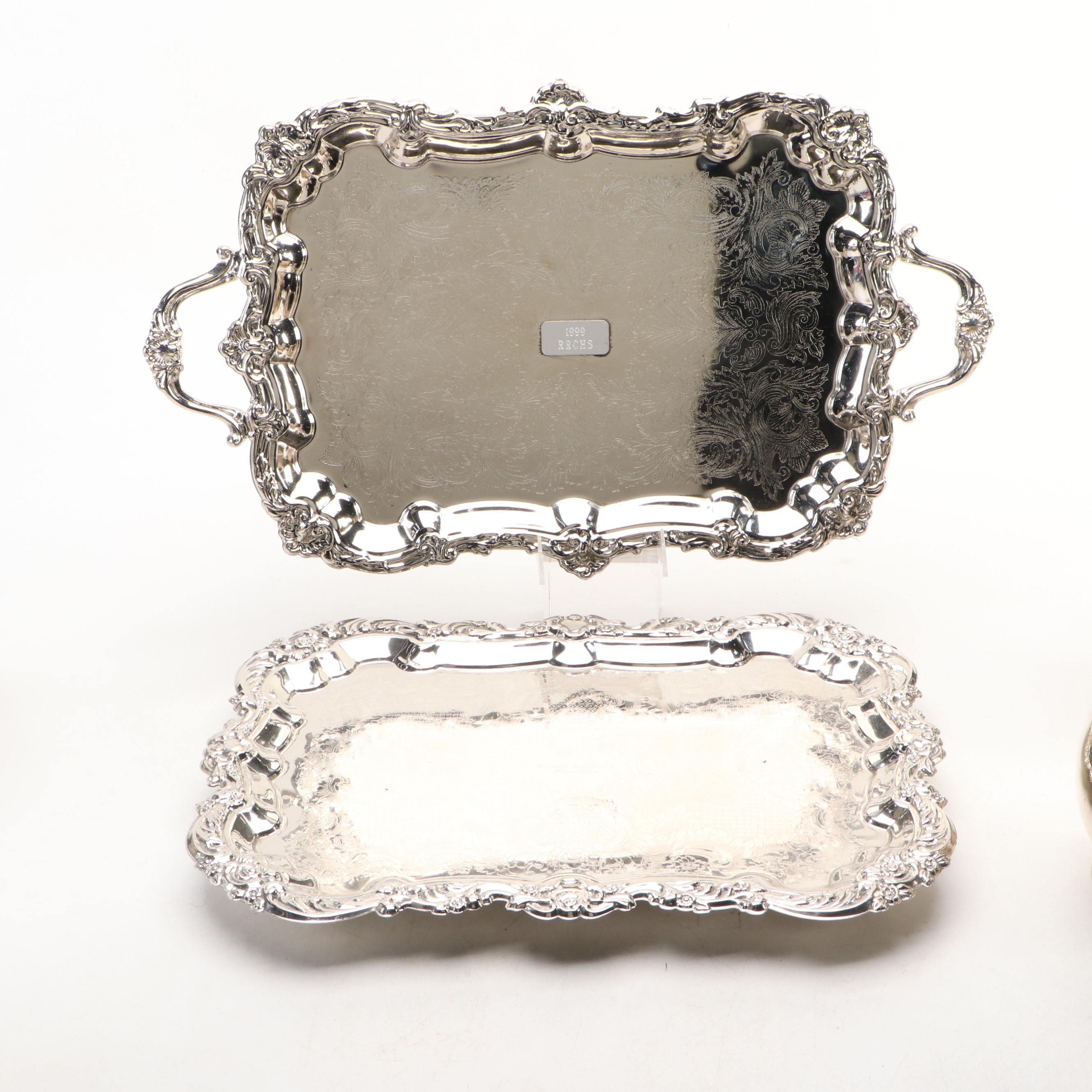 High Horse Studio Cachepot with Other Silver Plate Equestrian Trophies