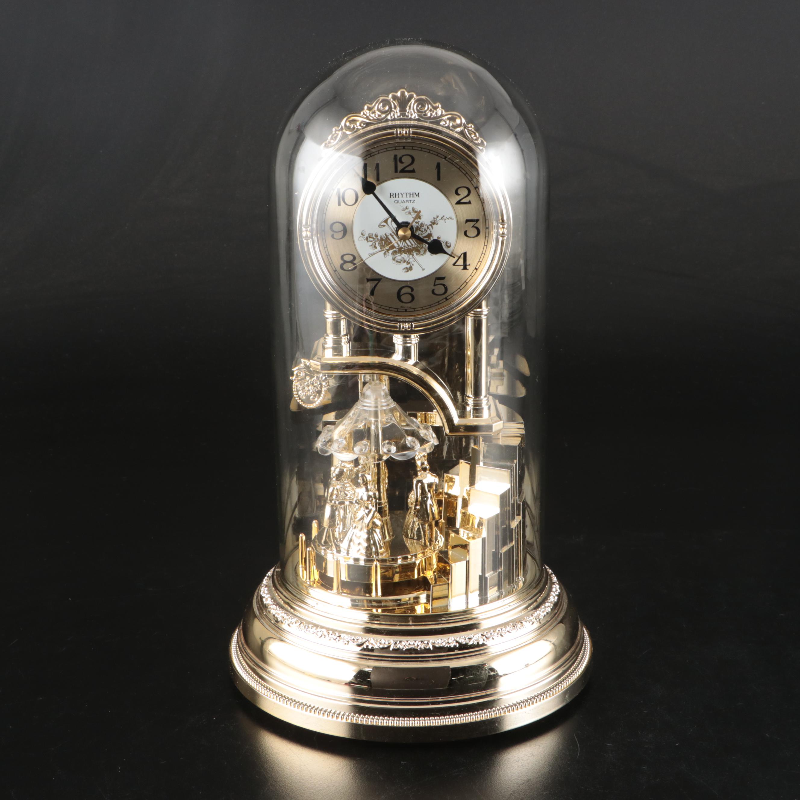 Rhythm Quartz Glass Domed Anniversary Clock, Late 20th Century