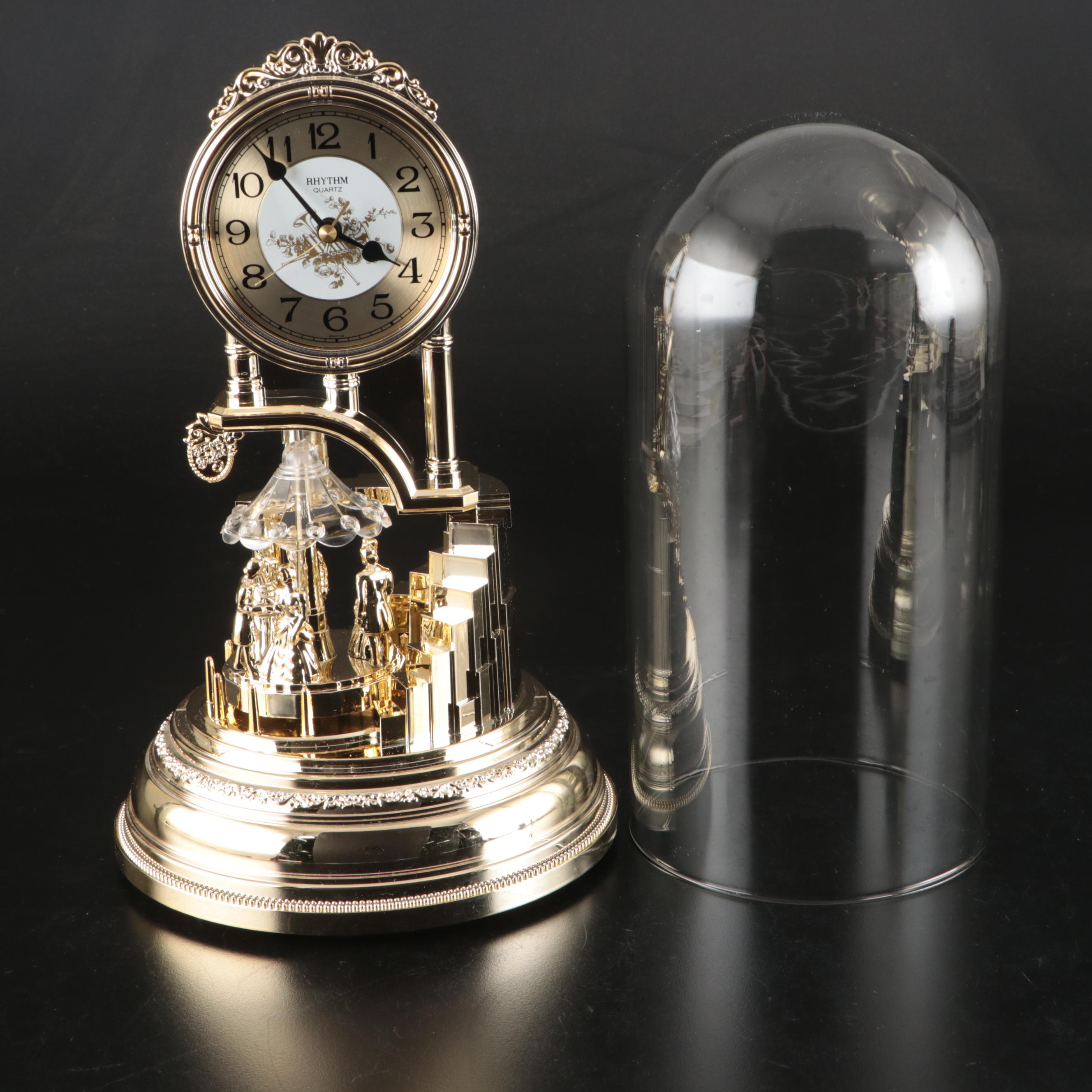 Rhythm Quartz Glass Domed Anniversary Clock, Late 20th Century