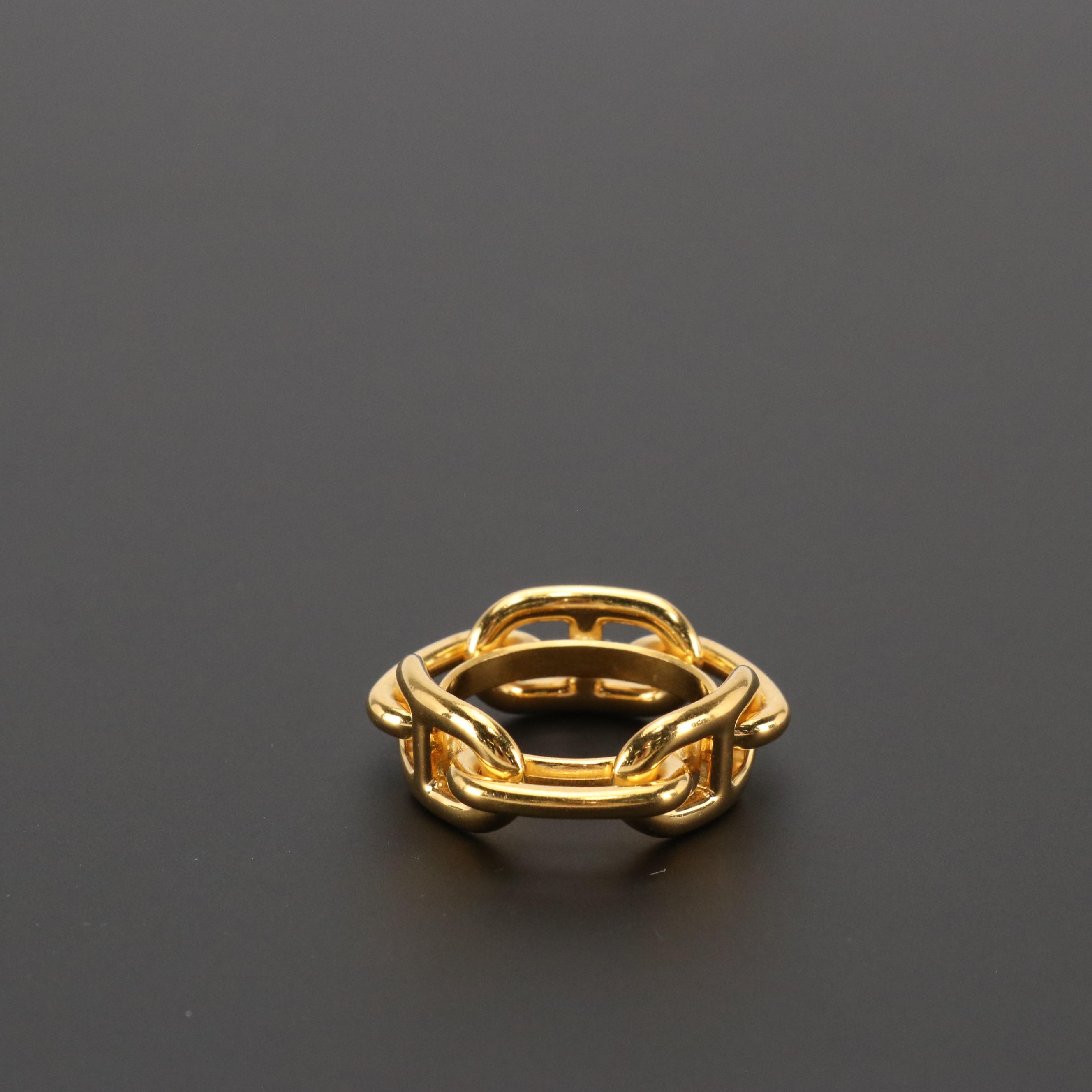 Hermès Gold Plated Chaine D’Ancre Scarf Ring