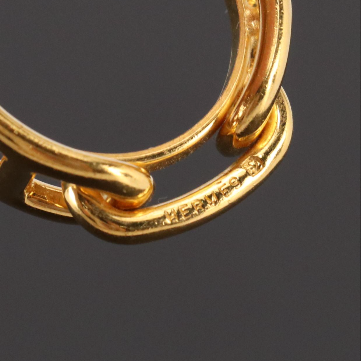 Hermès Gold Plated Chaine D’Ancre Scarf Ring