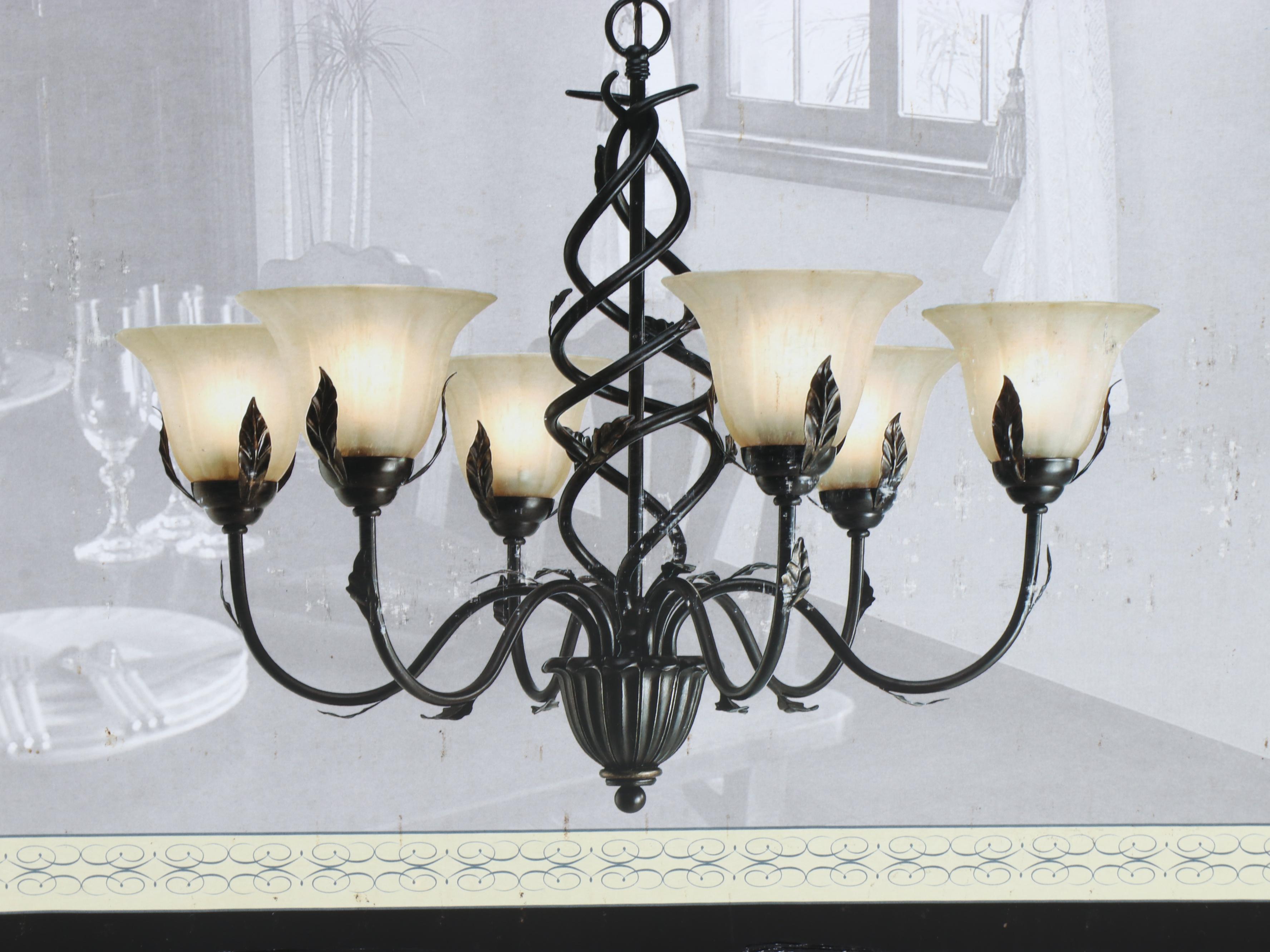 Neoclassical Style Avion Six-Light Chandelier