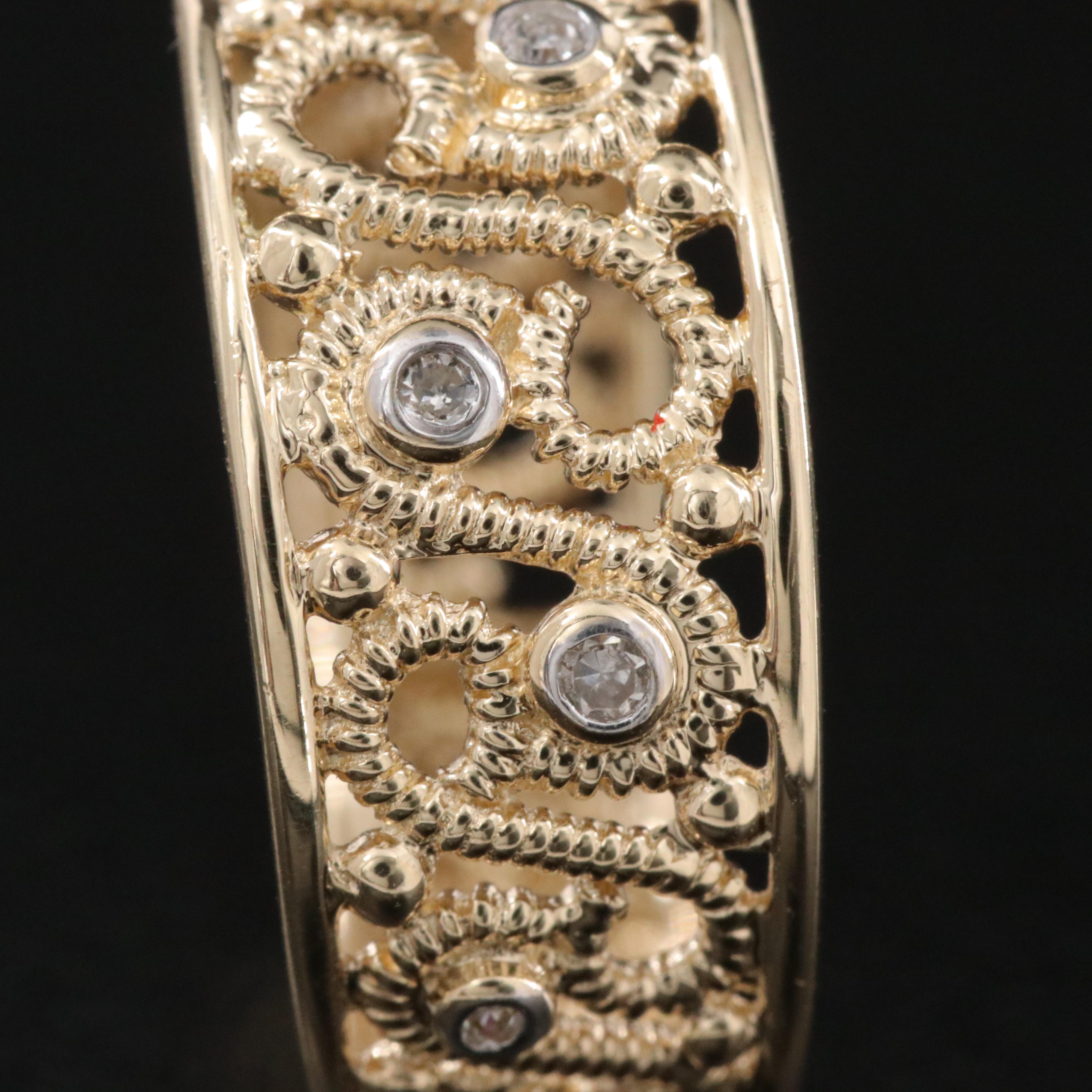 14K 0.05 CTW Diamond Filigree Ring