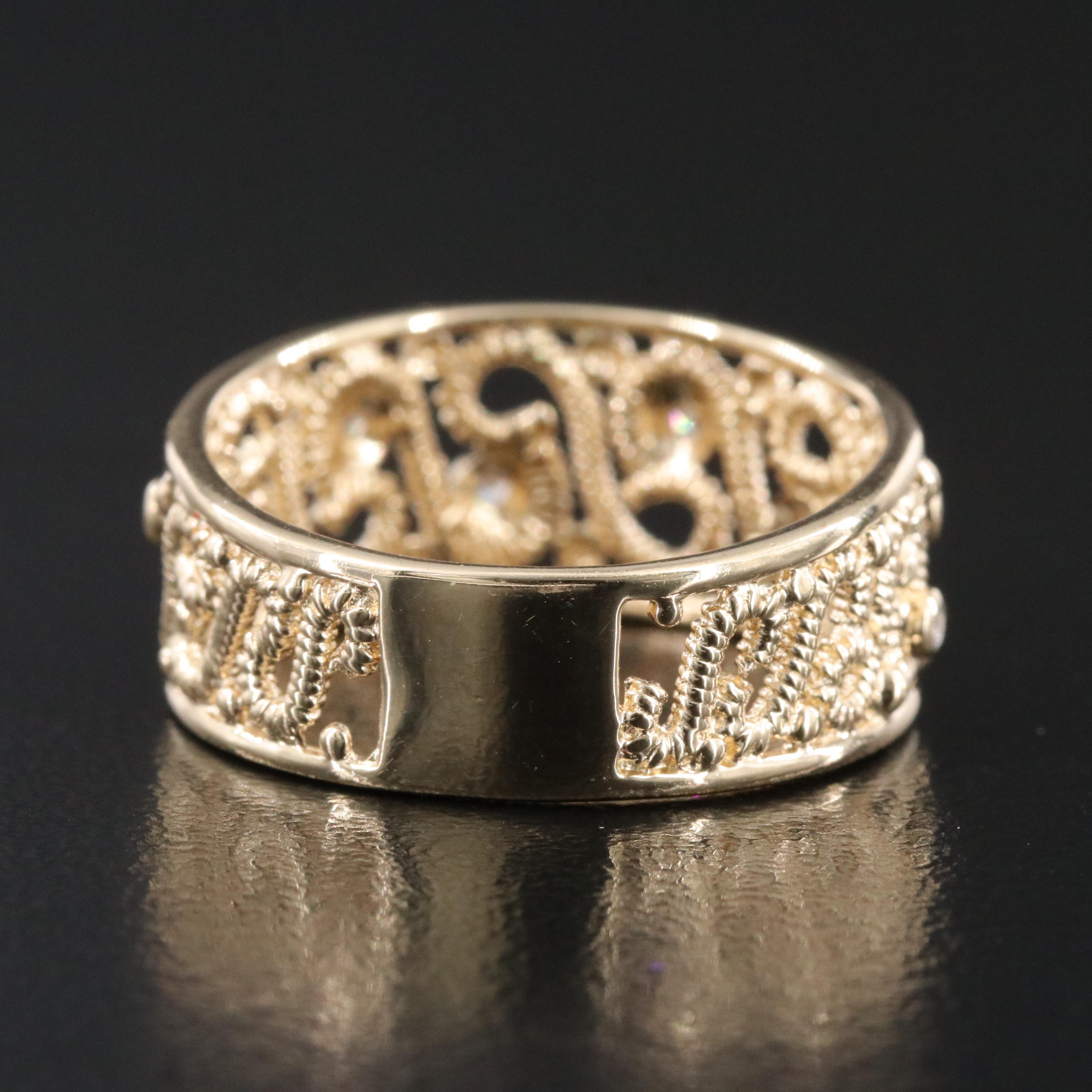 14K 0.05 CTW Diamond Filigree Ring