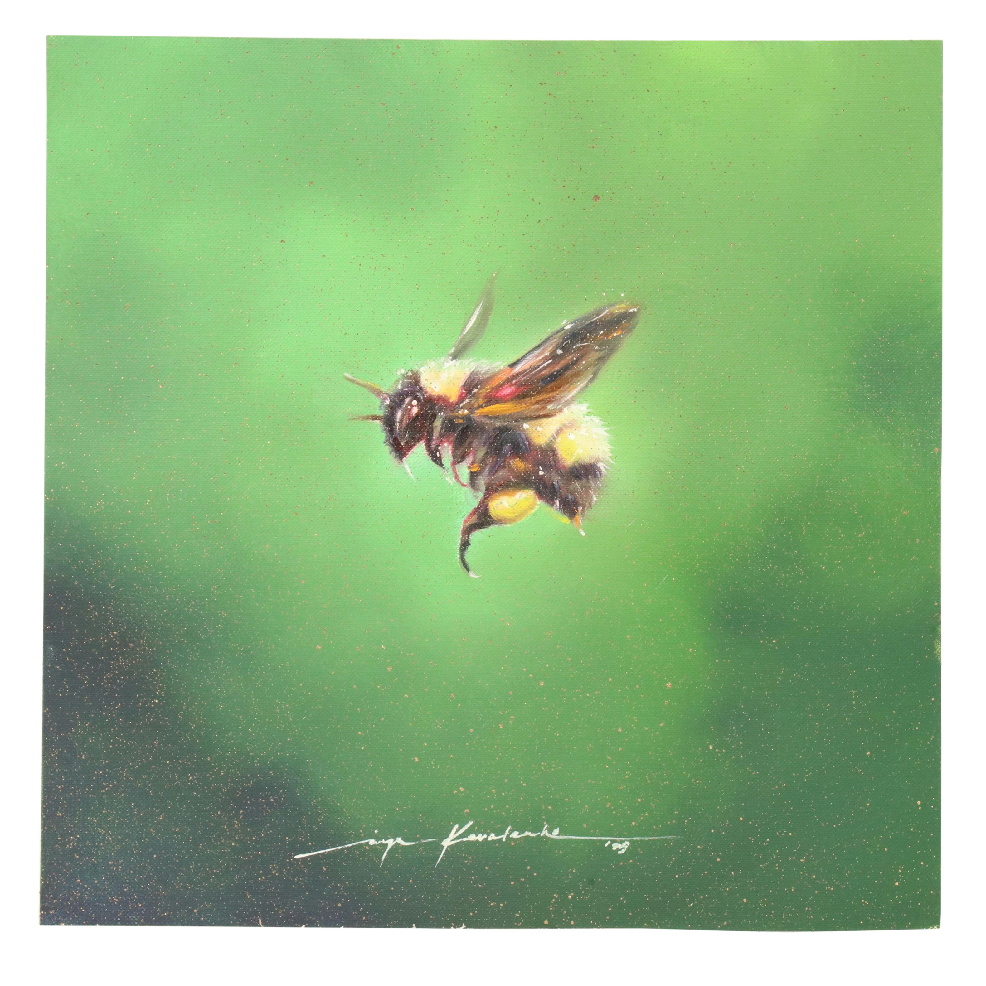 Inga Kovalenko Oil Painting of a Bee, 2025
