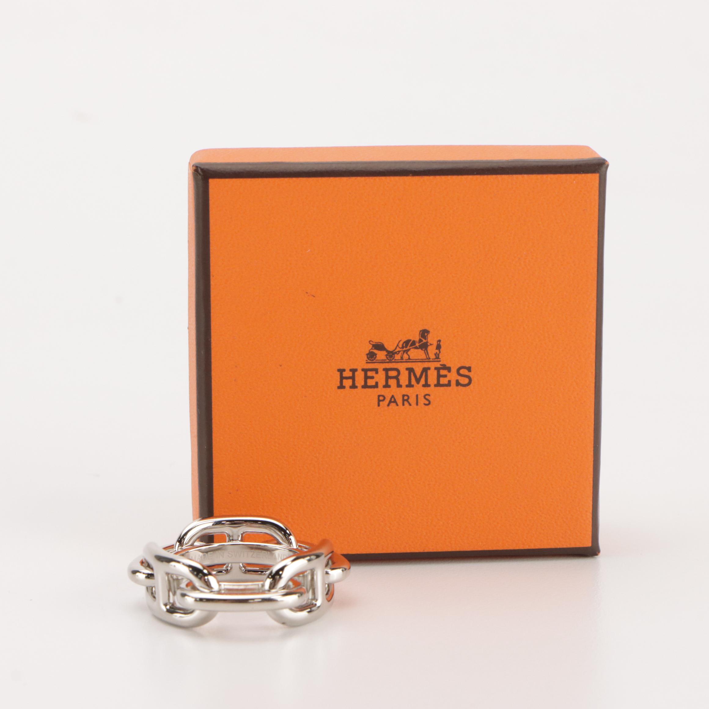 Hermès Chaine D’Ancre Scarf Ring in Box