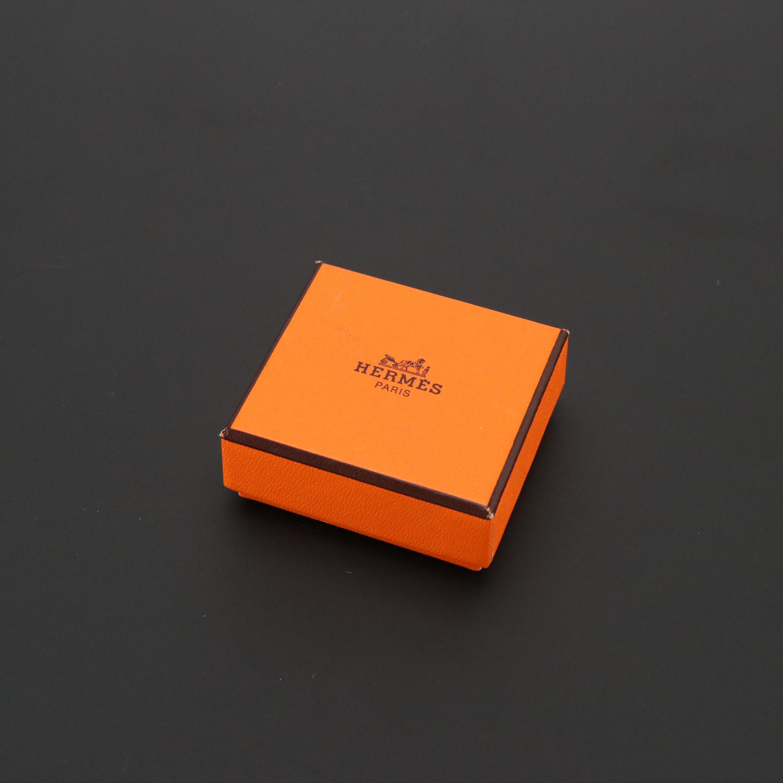 Hermès Atame Gold Tone Scarf Ring in Box