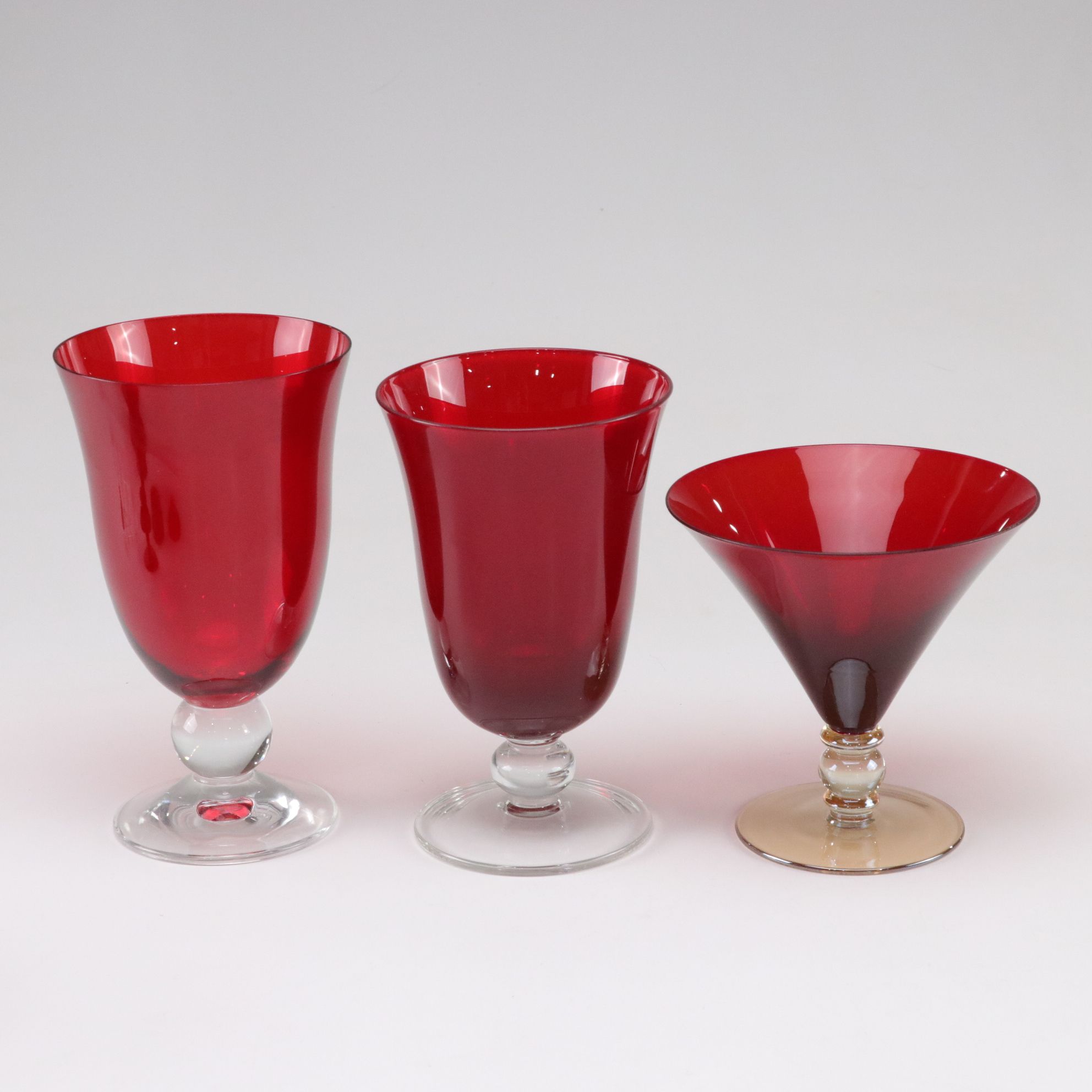 Lenox and Anchor Hocking in Ruby Red Glass Stemware Collection