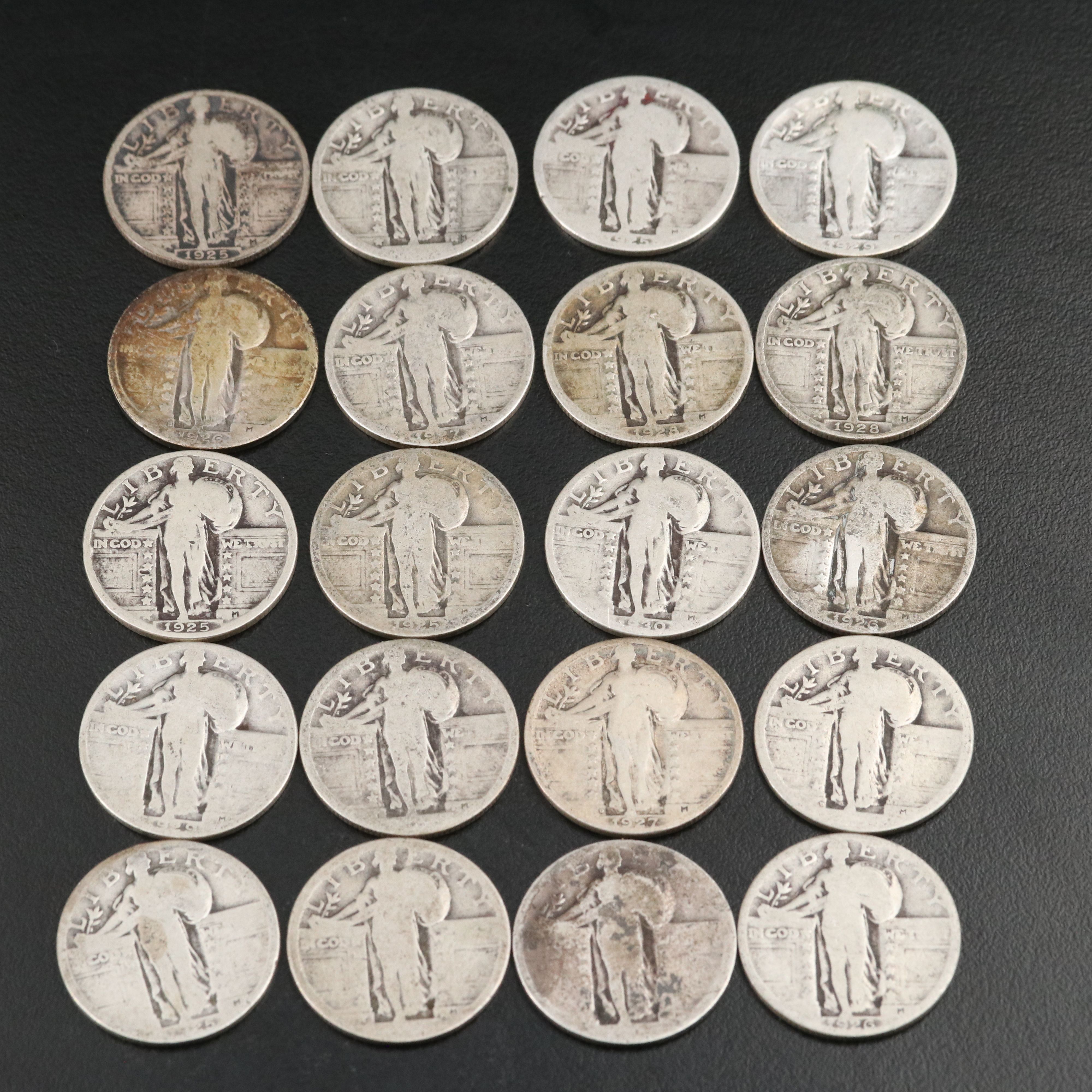 Twenty Standing Liberty Silver Quarters