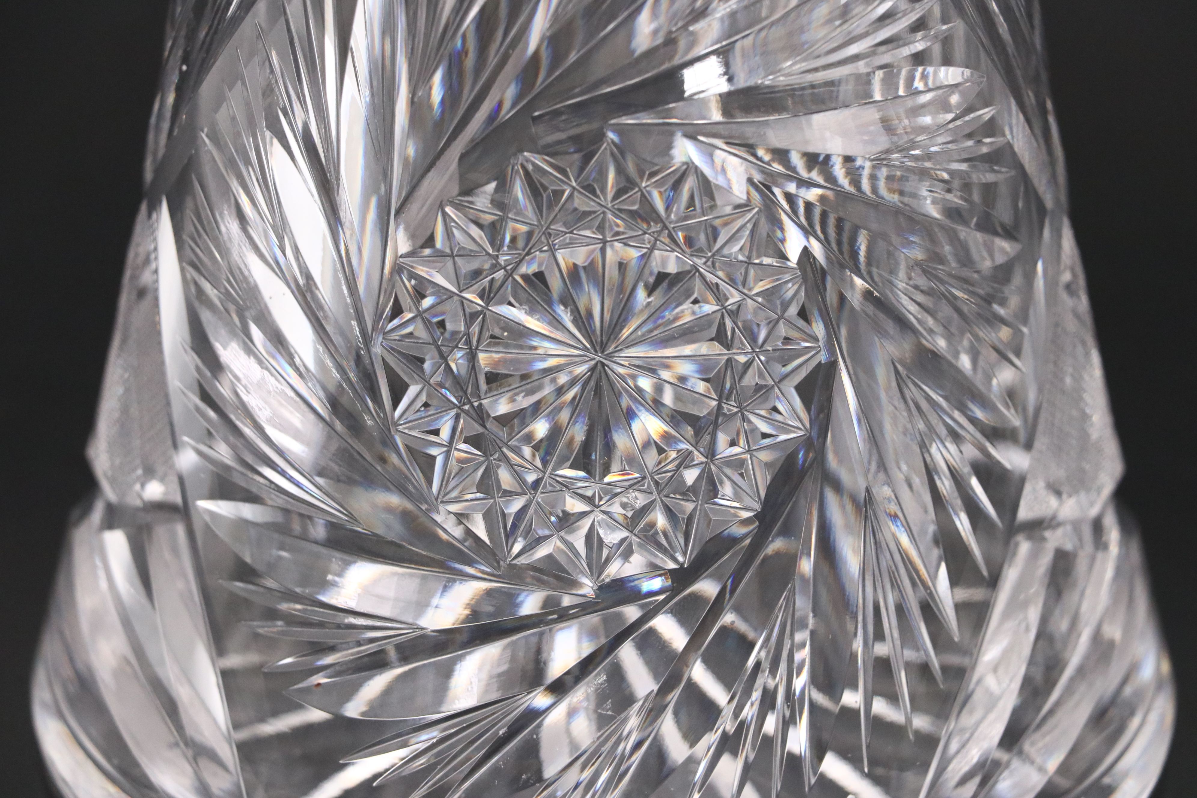 American Brilliant Style Cut Glass and Etched Pitchers, 20th Century