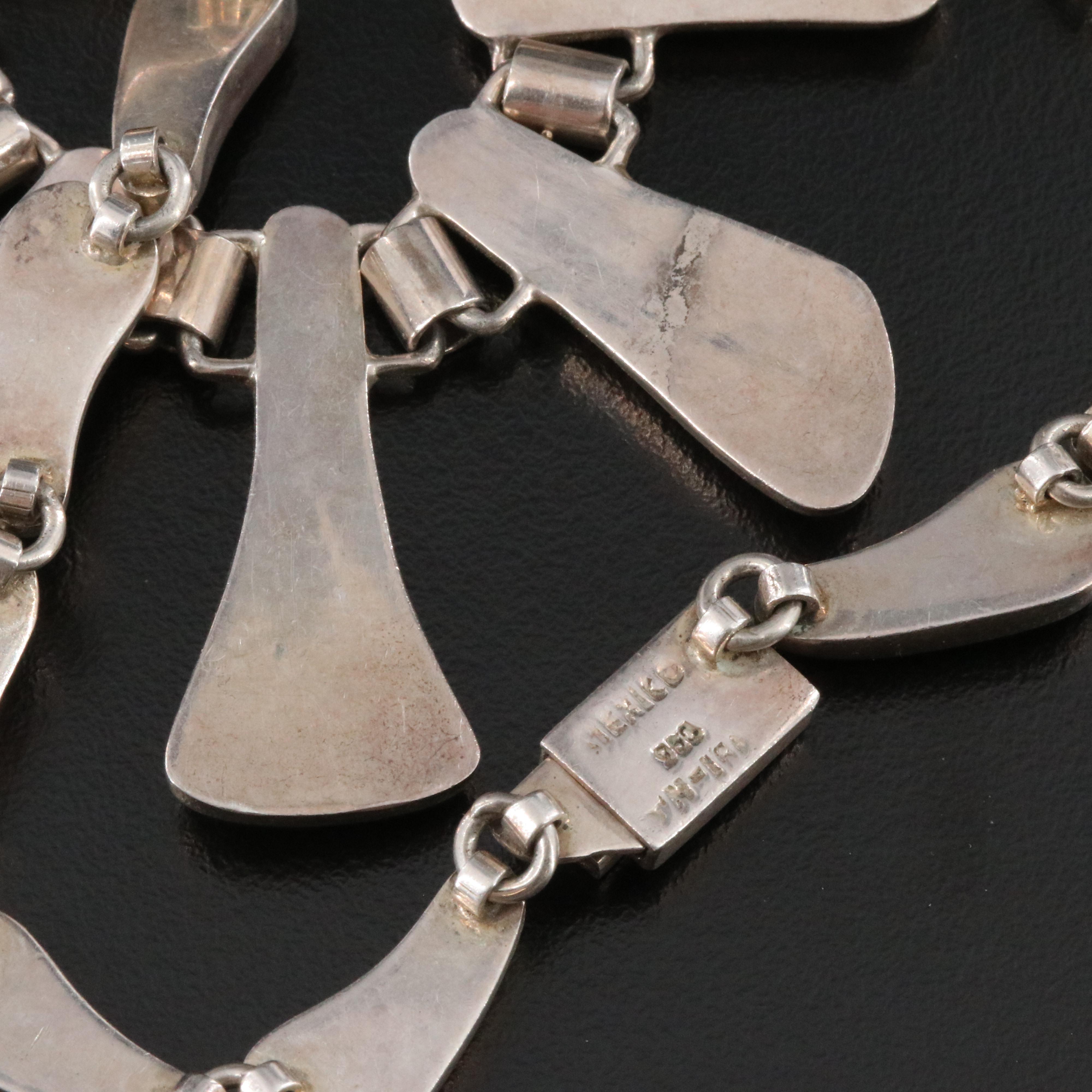 Mexican 950 Silver Black Onyx Necklace