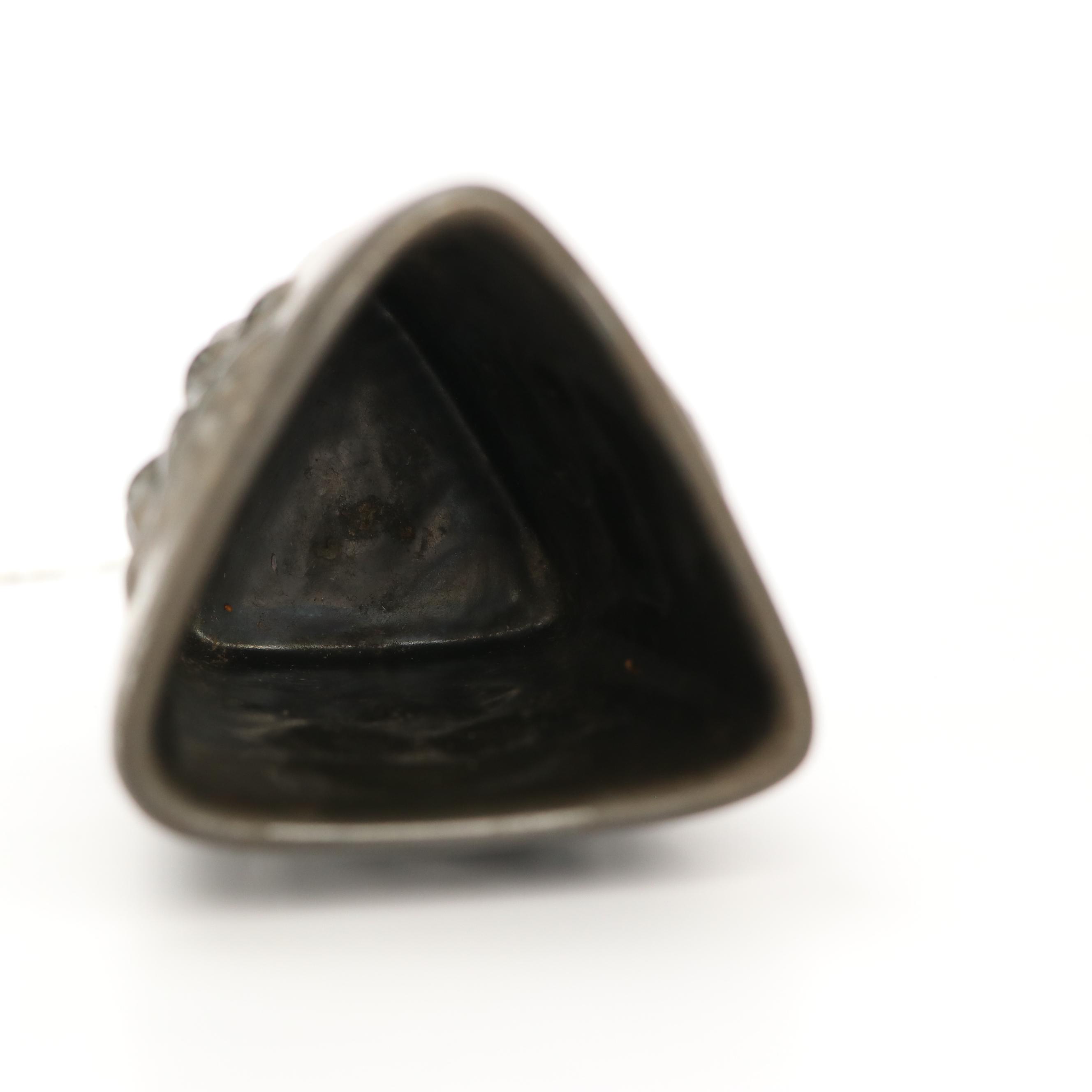 Vintage Totem Pottery Triangle Shaped Tiki Mug, Mid-20th Century