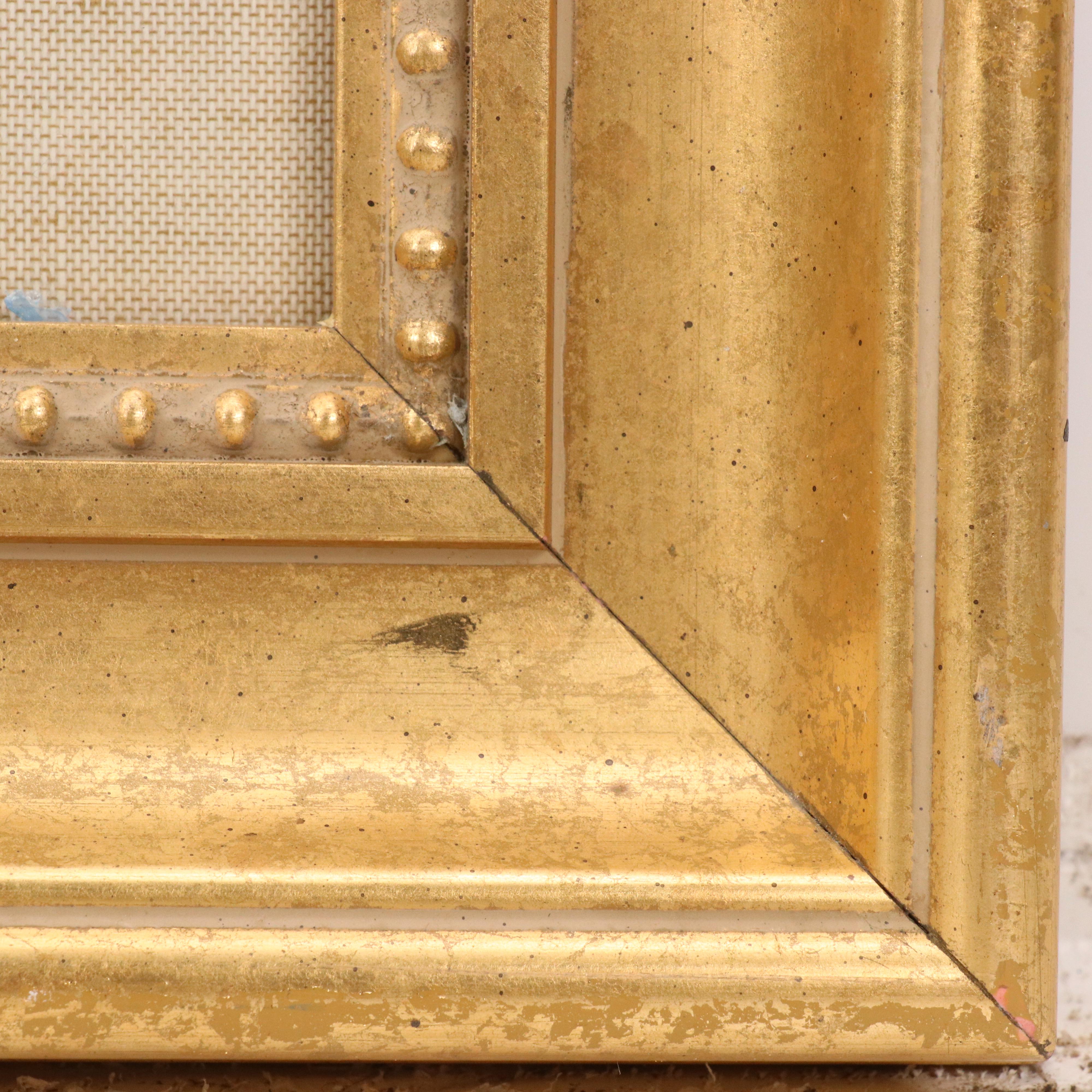 Lionel Lofton Mixed Media Collage of Women in Village Scene, 1990