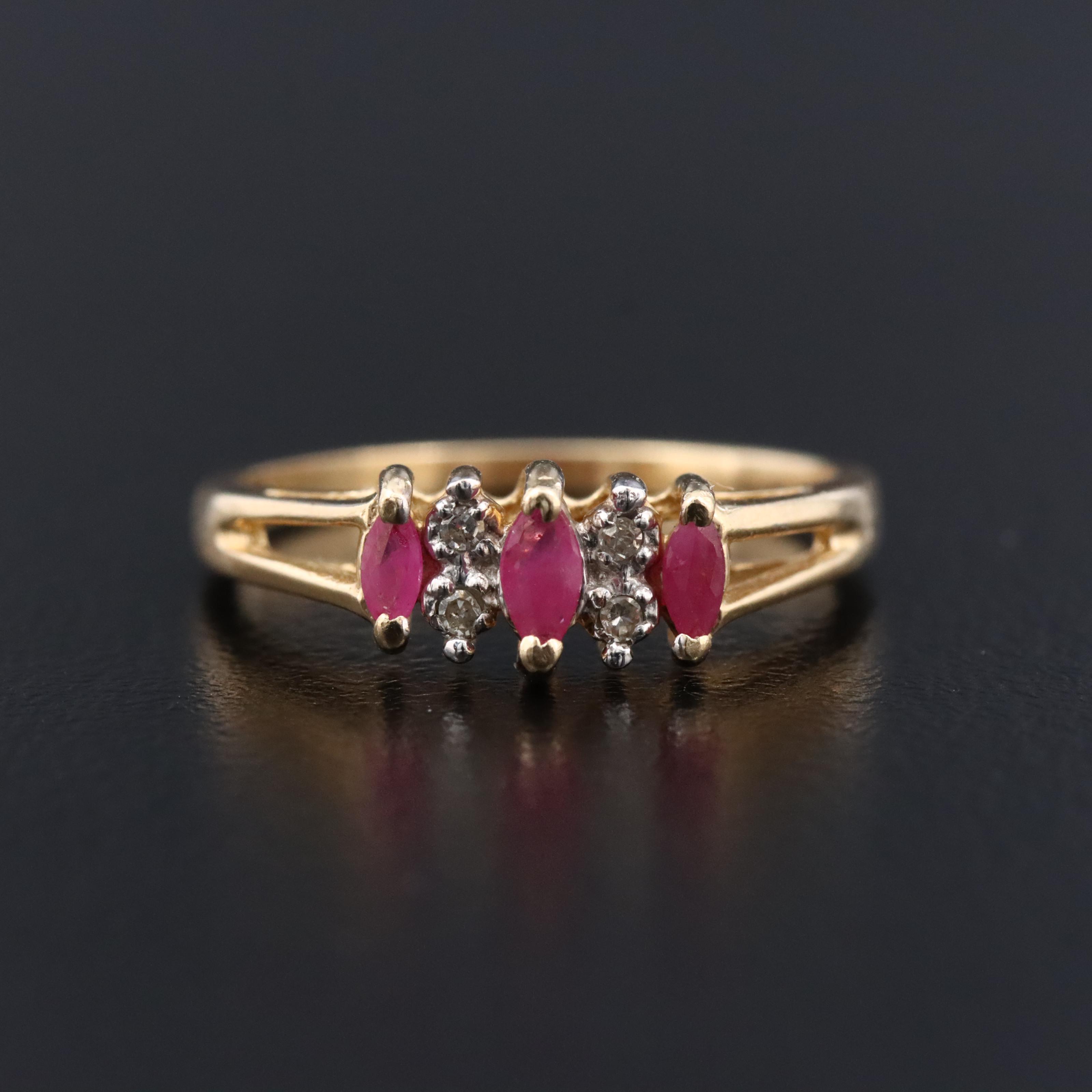 10K Ruby and Diamond Ring