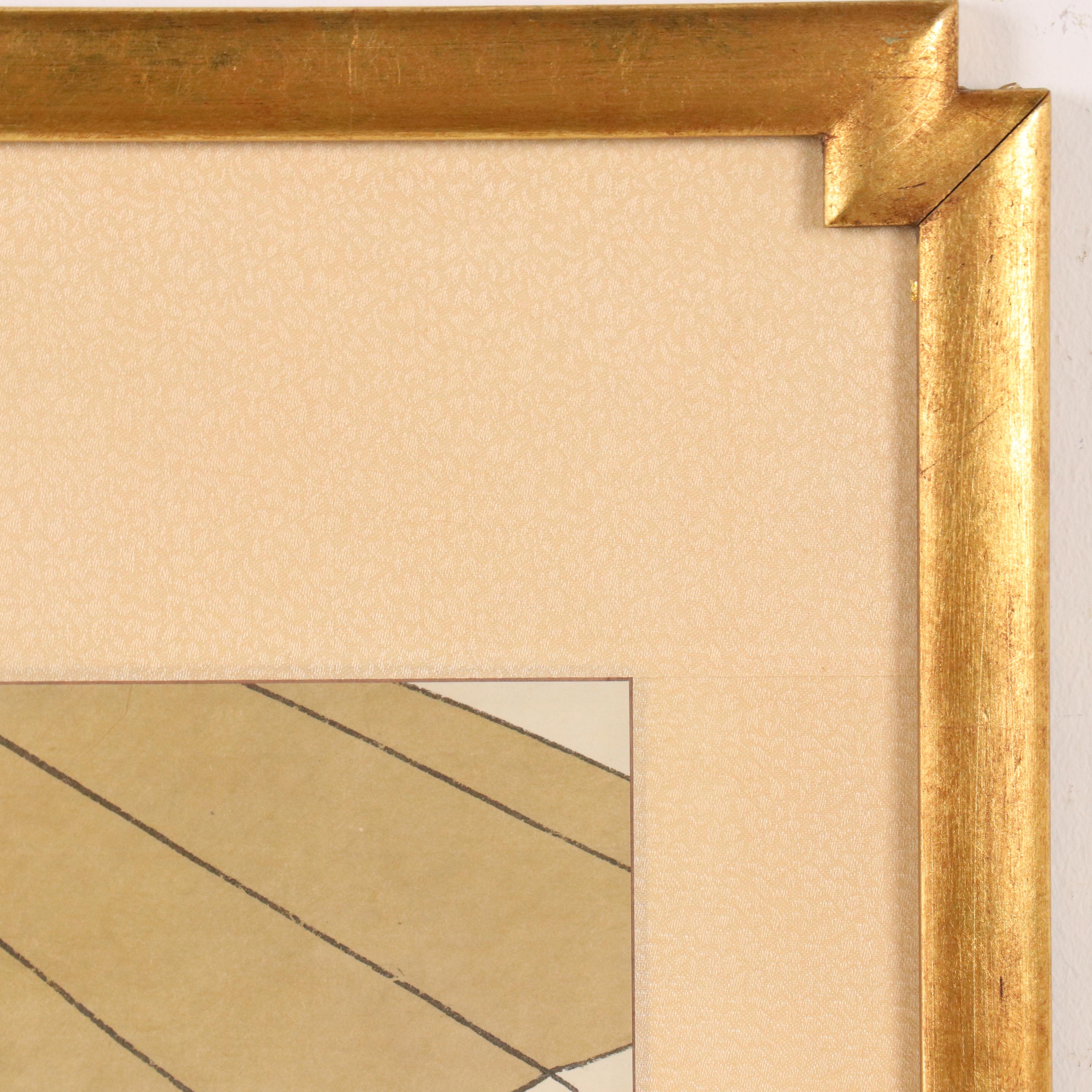 Japanese Watercolor Painting of Three Women with Parasol