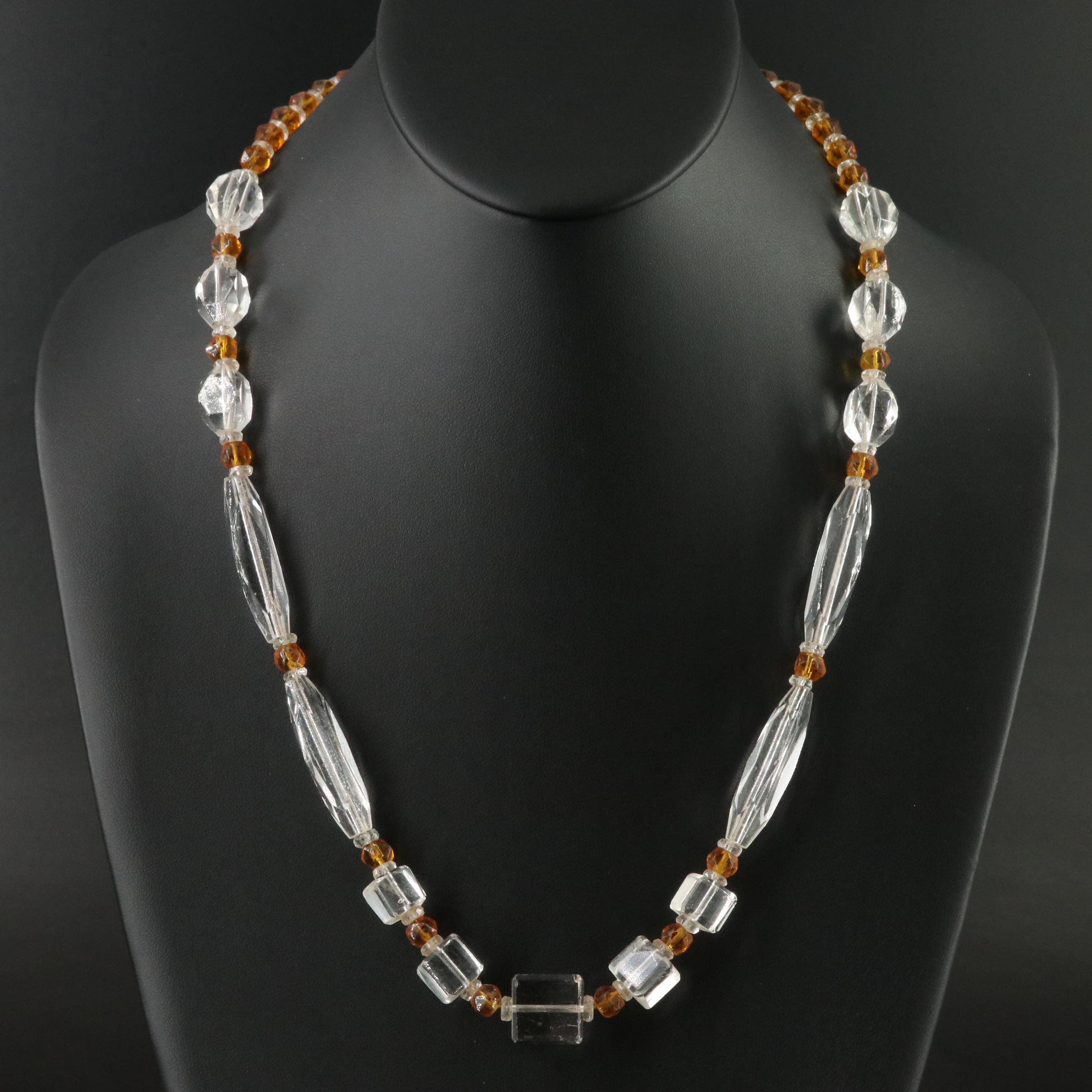 Art Deco Glass Bead Necklace