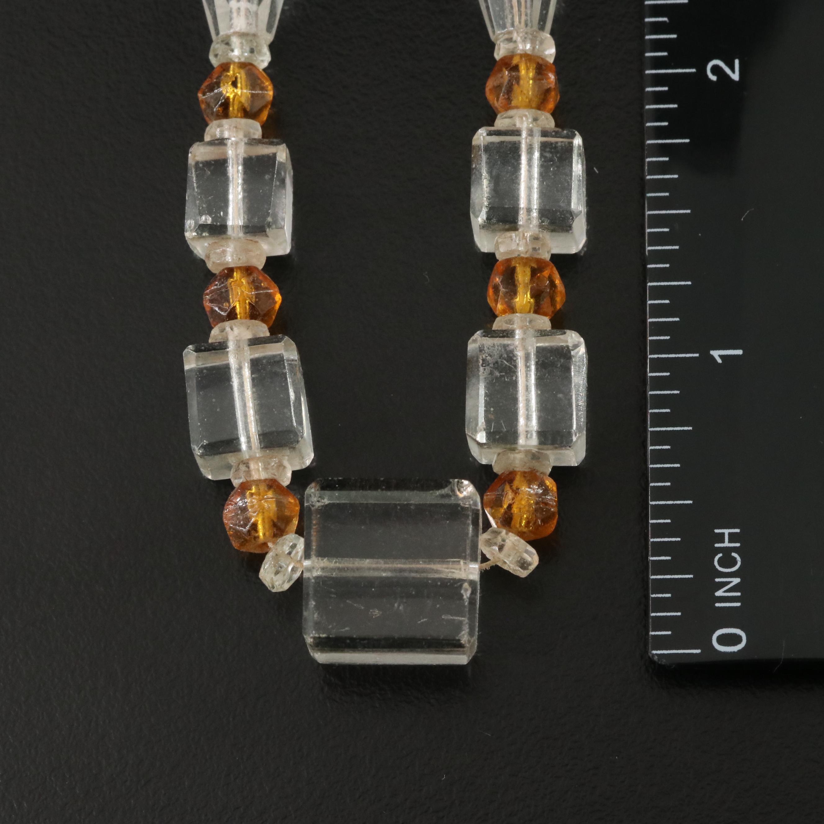 Art Deco Glass Bead Necklace