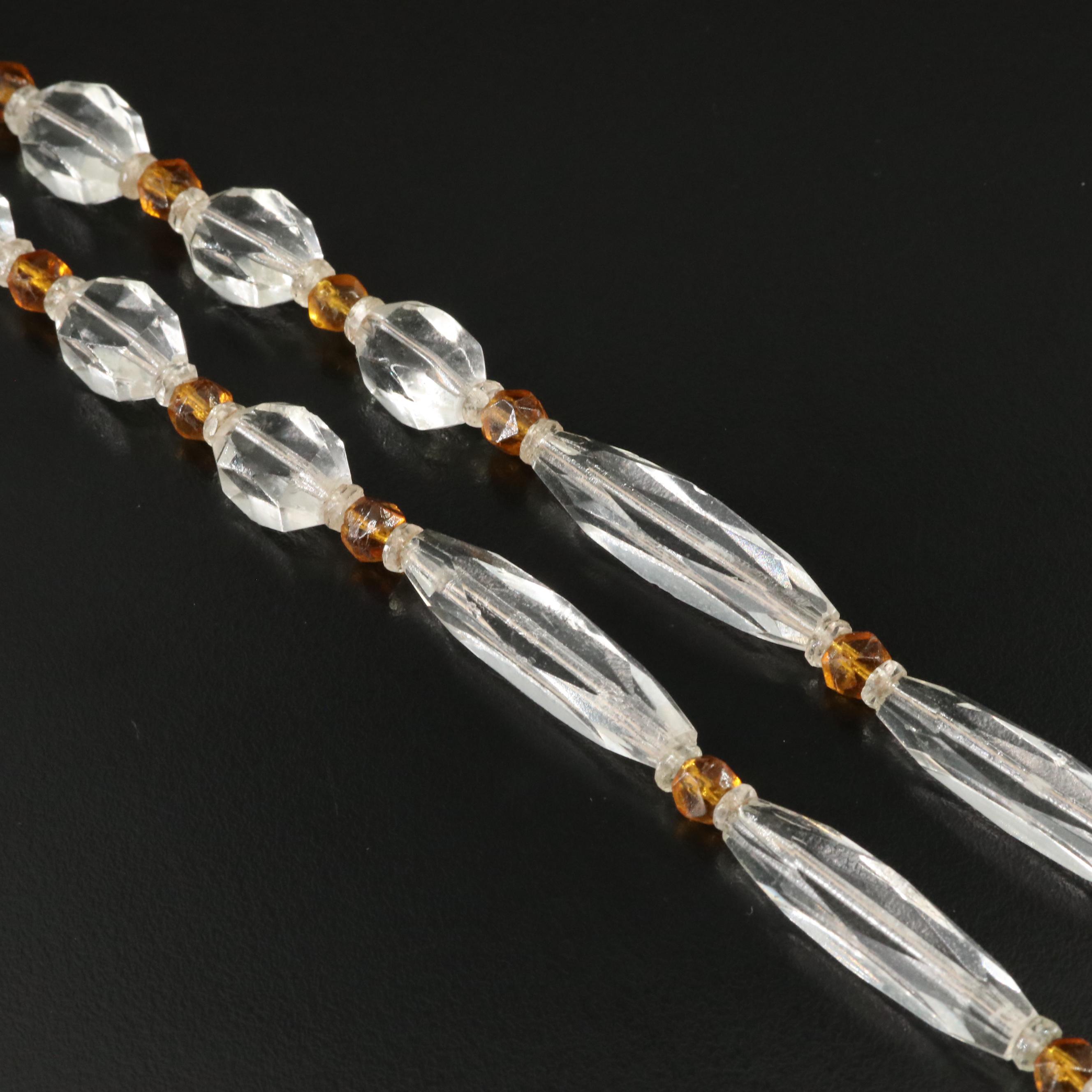 Art Deco Glass Bead Necklace