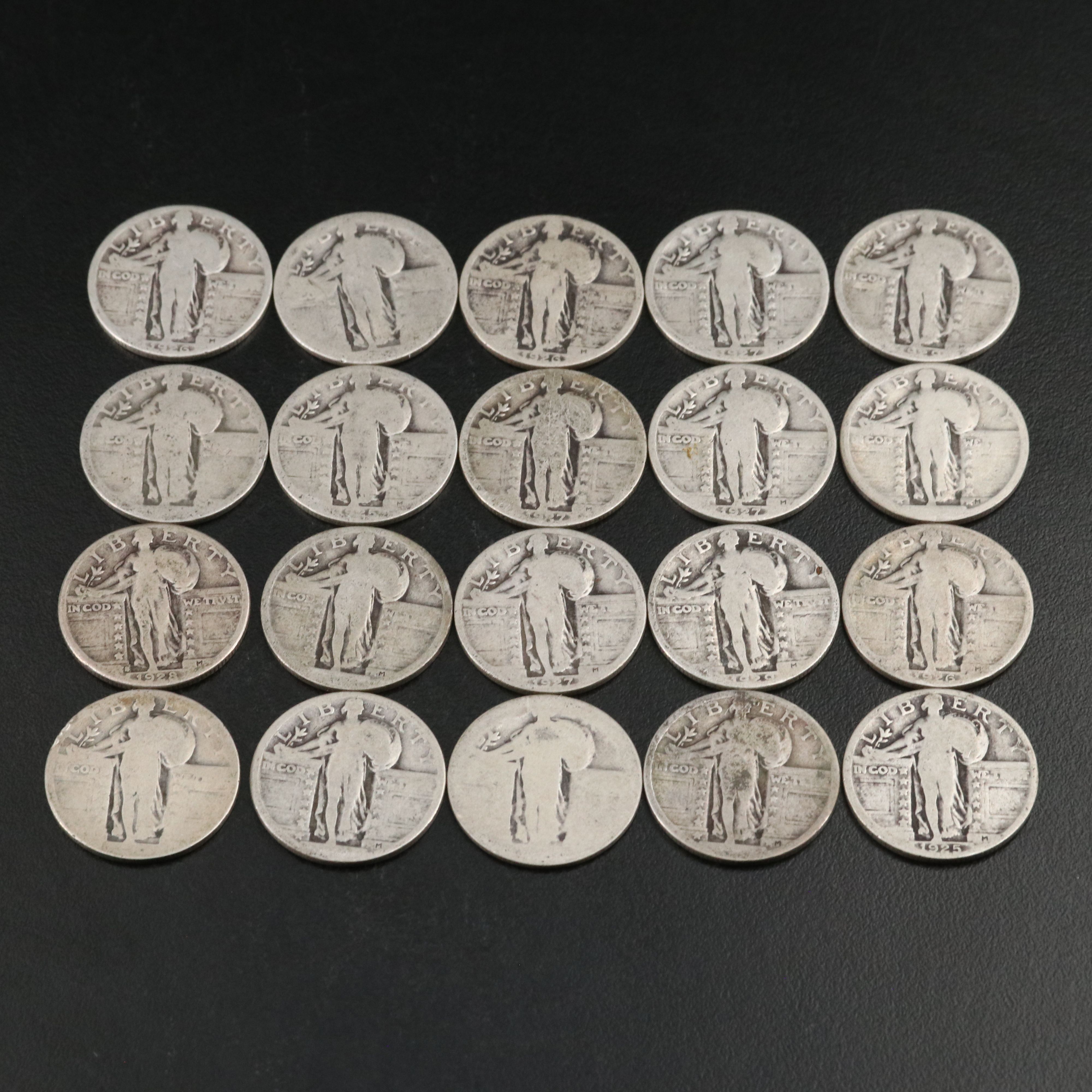 Twenty Standing Liberty Silver Quarters
