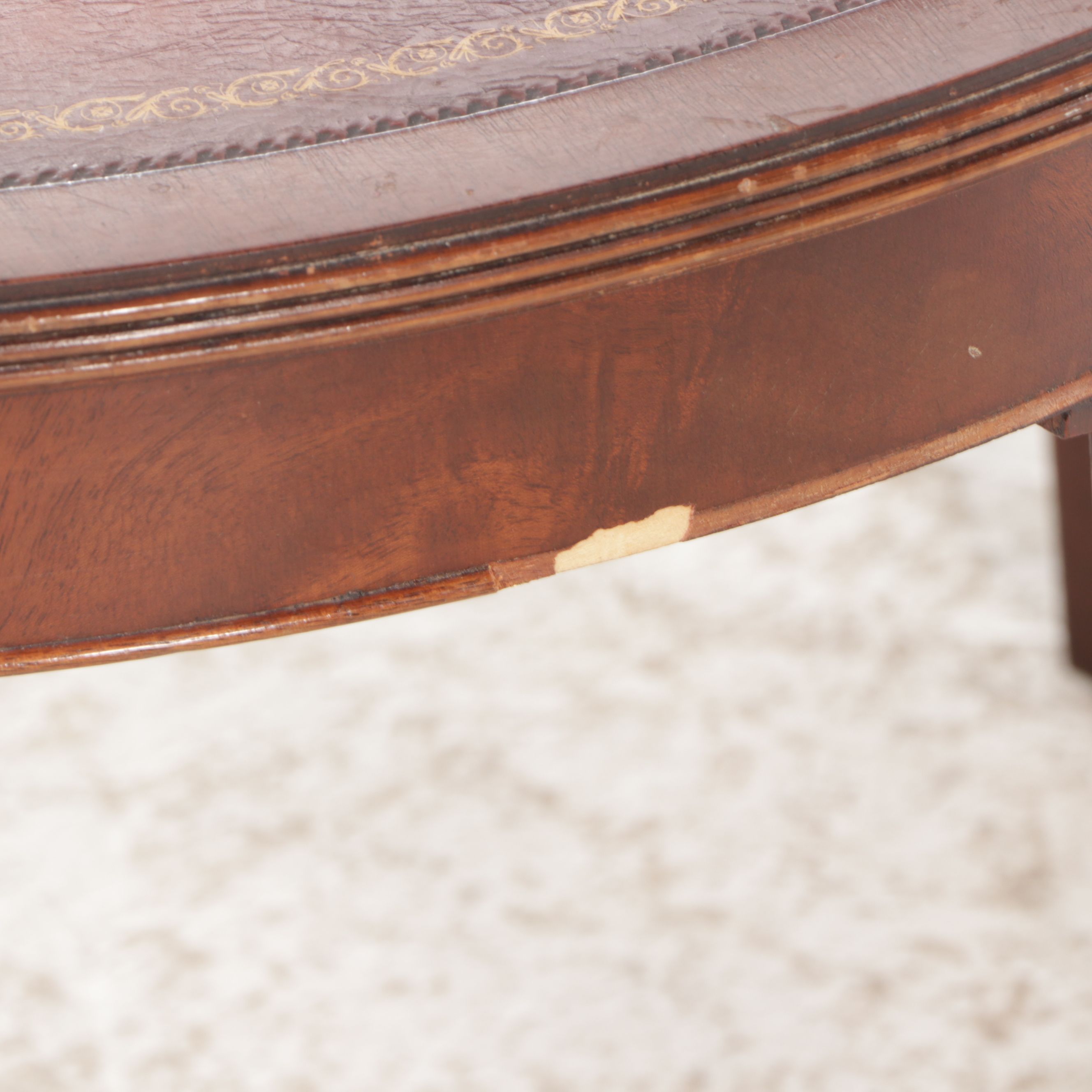 Regency Style Leather Top Mahogany Cocktail Table
