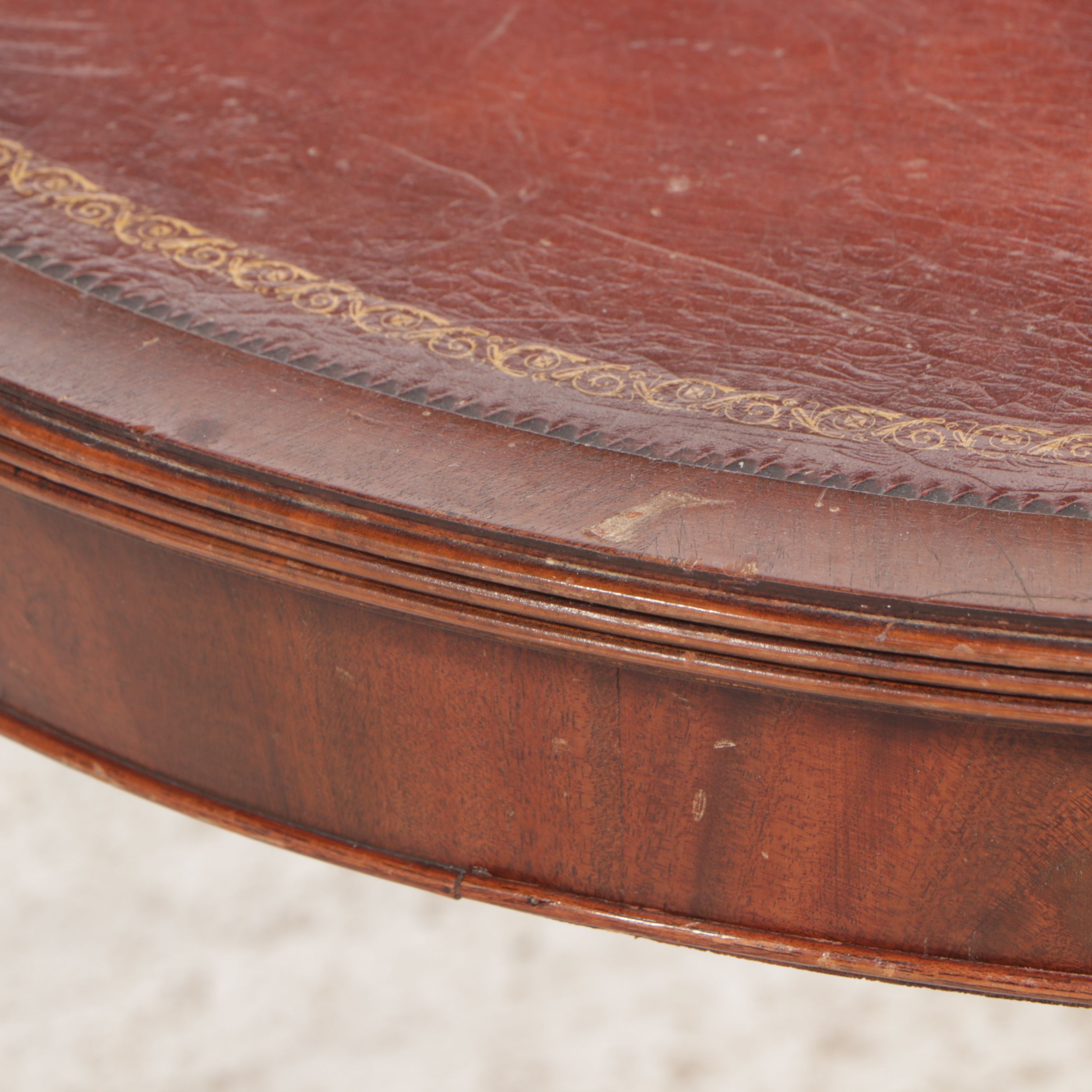 Regency Style Leather Top Mahogany Cocktail Table