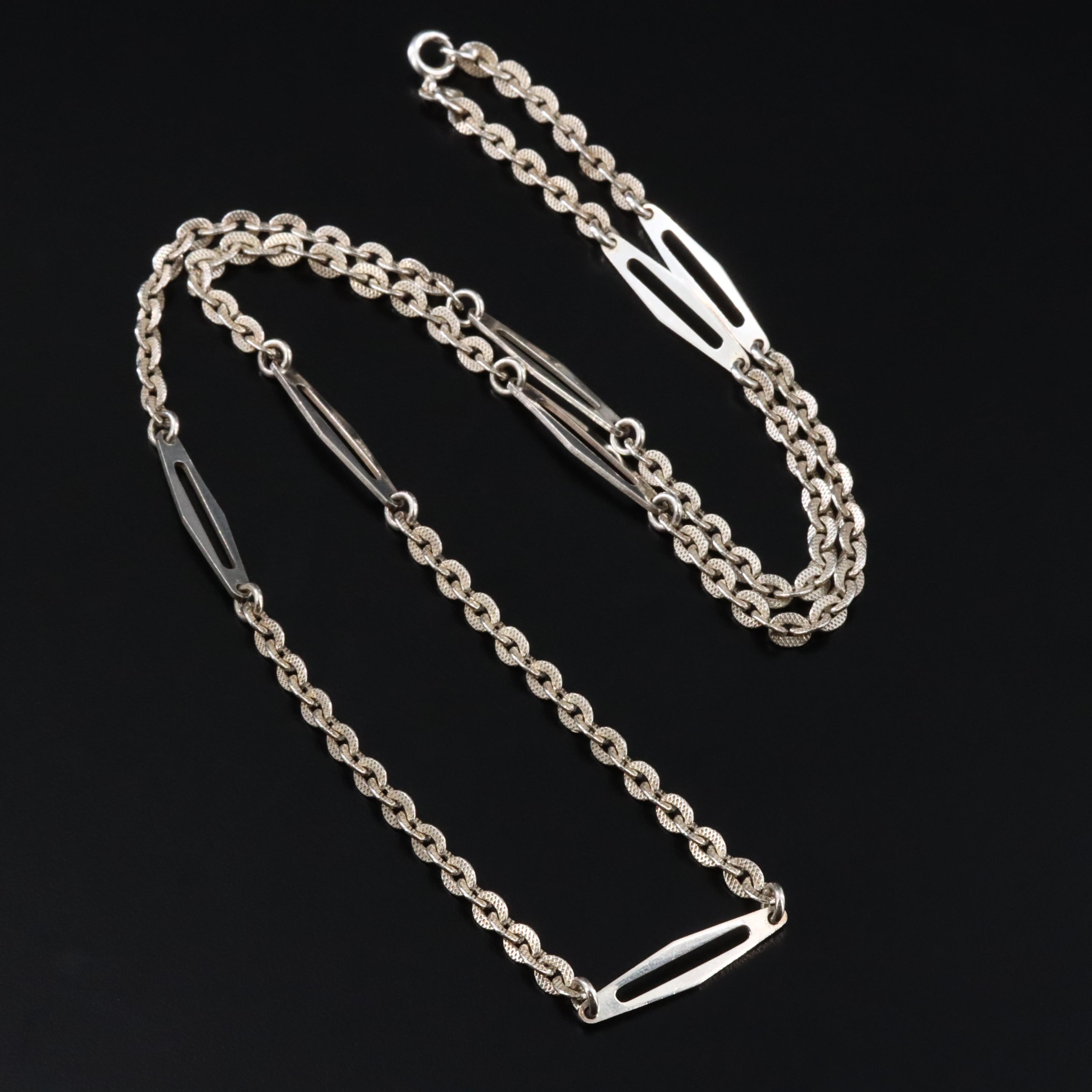Italian Sterling Station Necklace