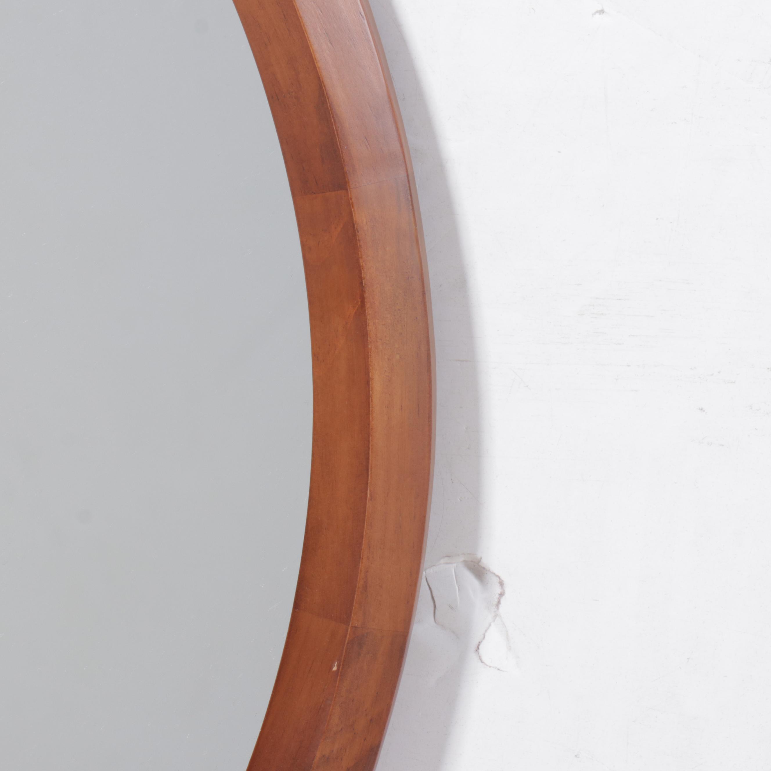 Threshold Studio McGee Round Walnut Finish Round Wall Mirror