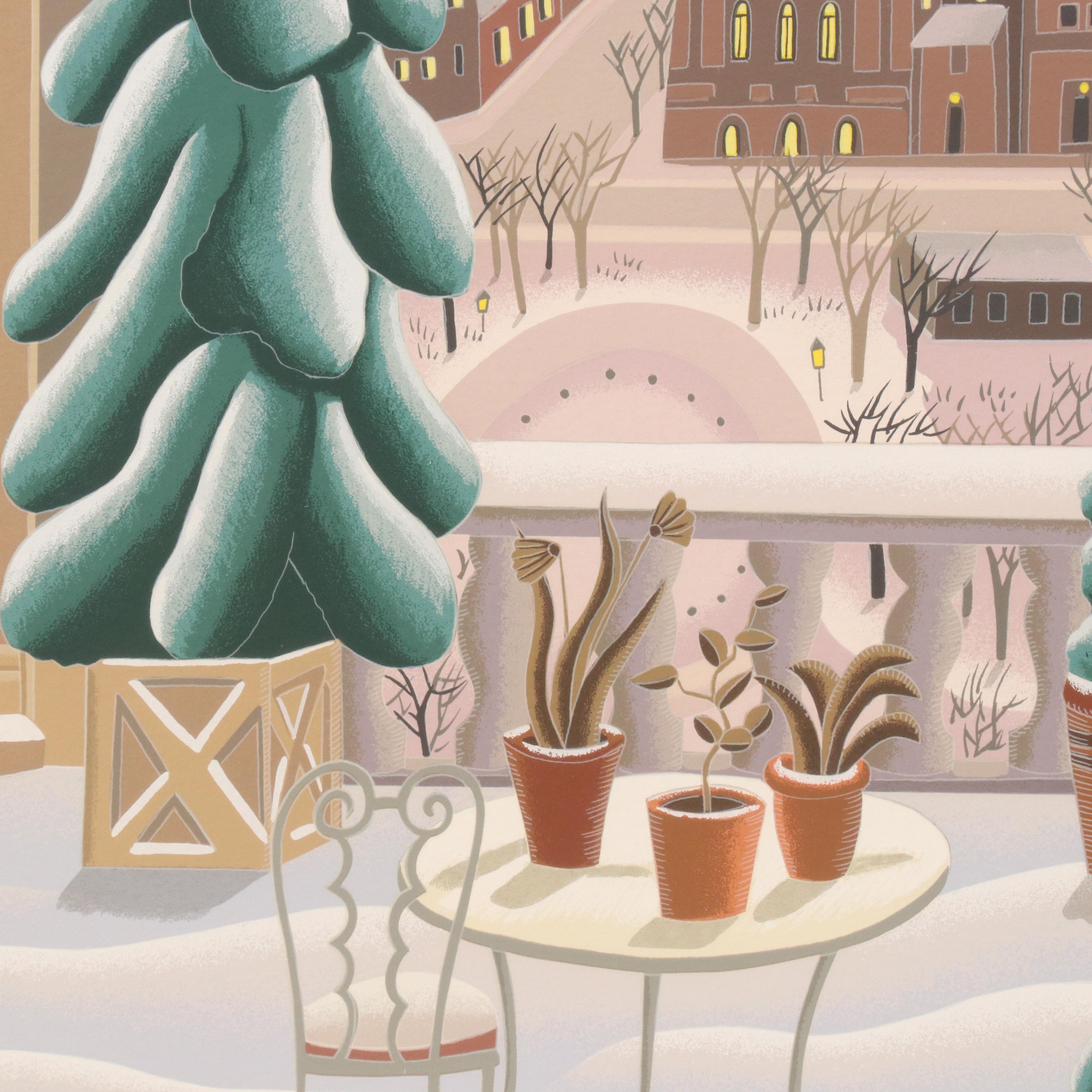 Thomas McKnight Serigraph "Washington Square Panorama"