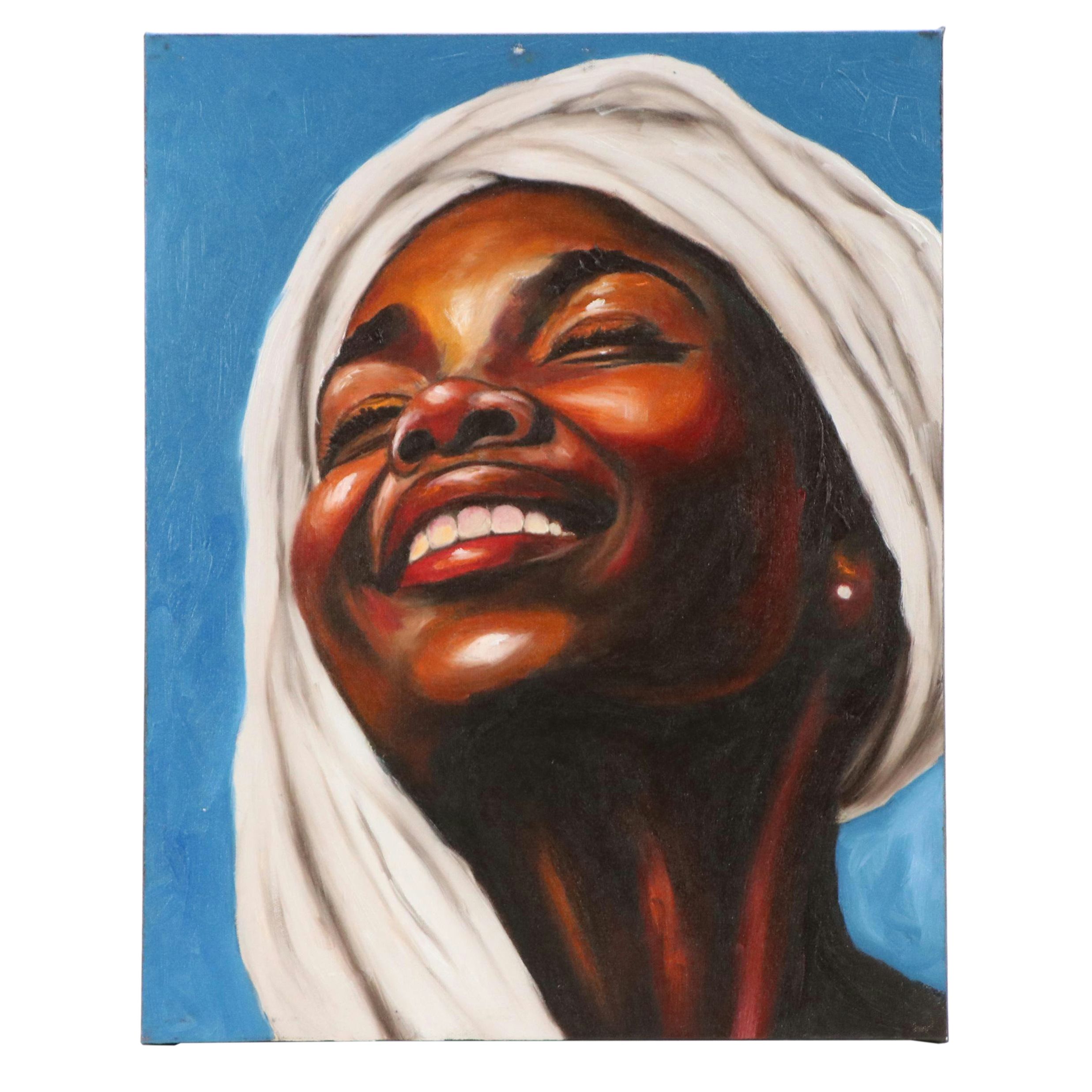 Oluwakemi Omowaire Portrait Oil Painting "She Carries the Morning"