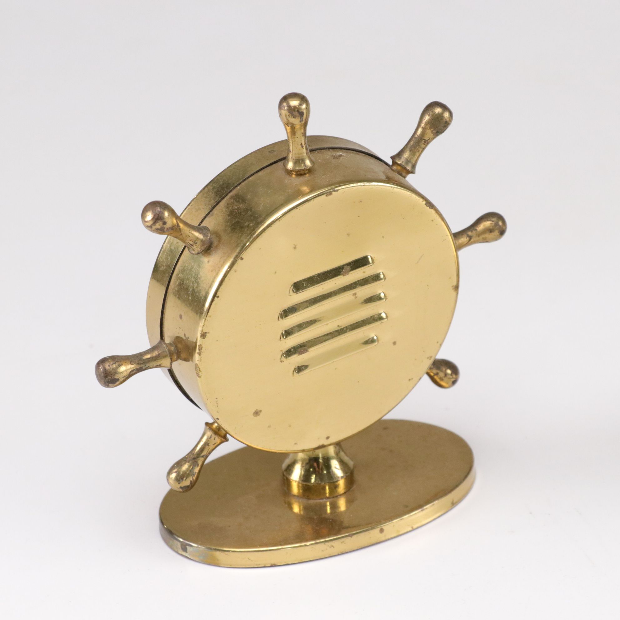 Swift and Anderson Ship's Wheel Brass Desktop Weather Station