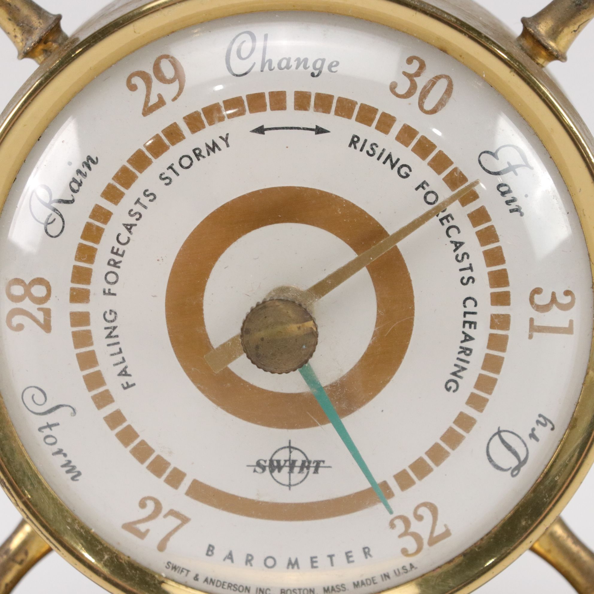 Swift and Anderson Ship's Wheel Brass Desktop Weather Station
