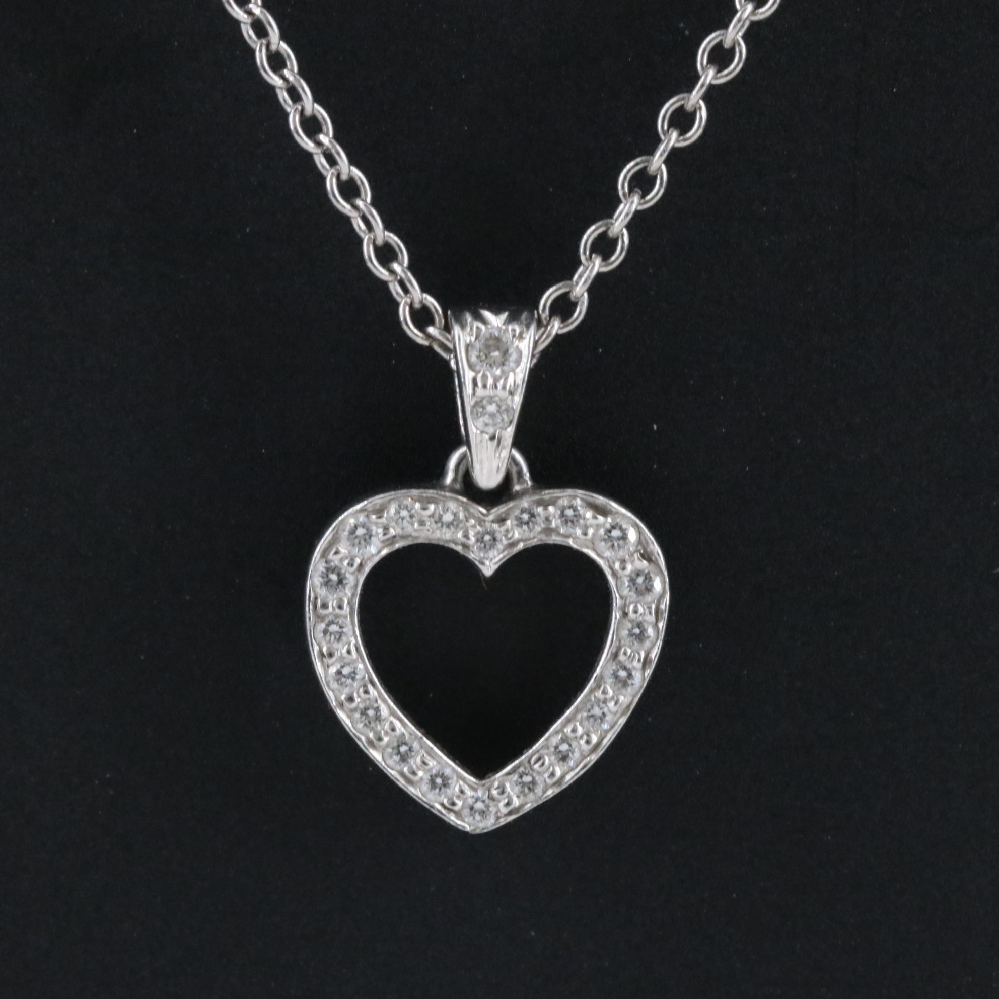 Tiffany & Co. Platinum and Diamond Heart Necklace