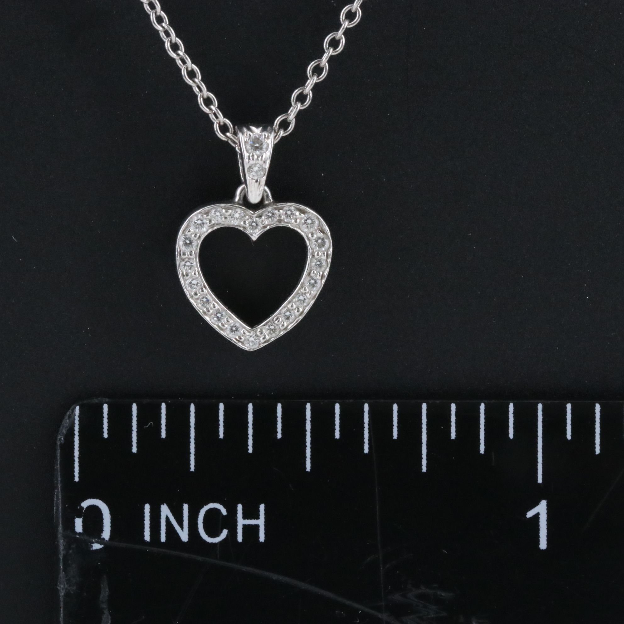Tiffany & Co. Platinum and Diamond Heart Necklace