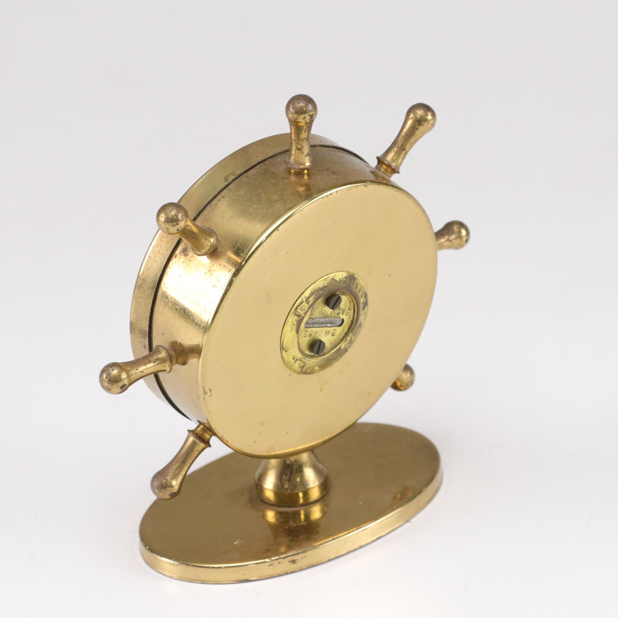 Swift and Anderson Ship's Wheel Brass Desktop Weather Station