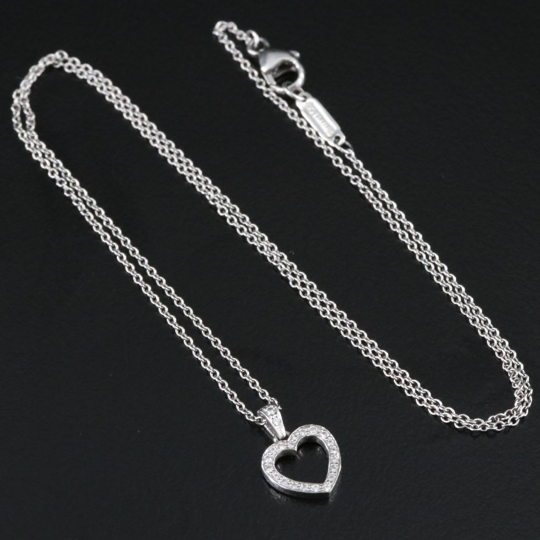 Tiffany & Co. Platinum and Diamond Heart Necklace