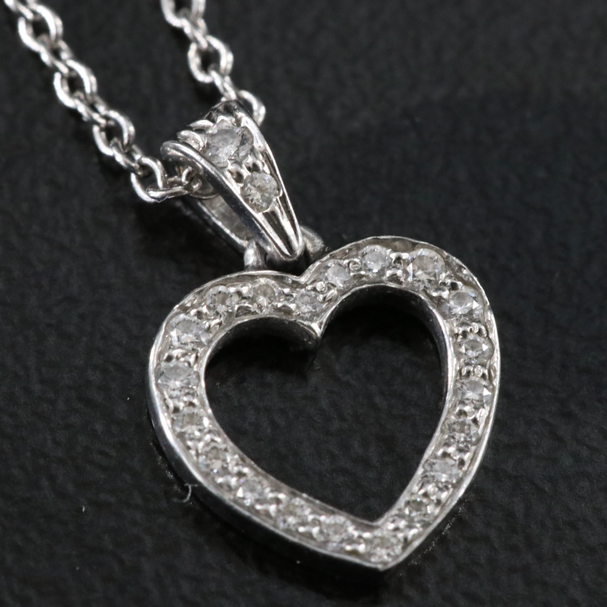 Tiffany & Co. Platinum and Diamond Heart Necklace