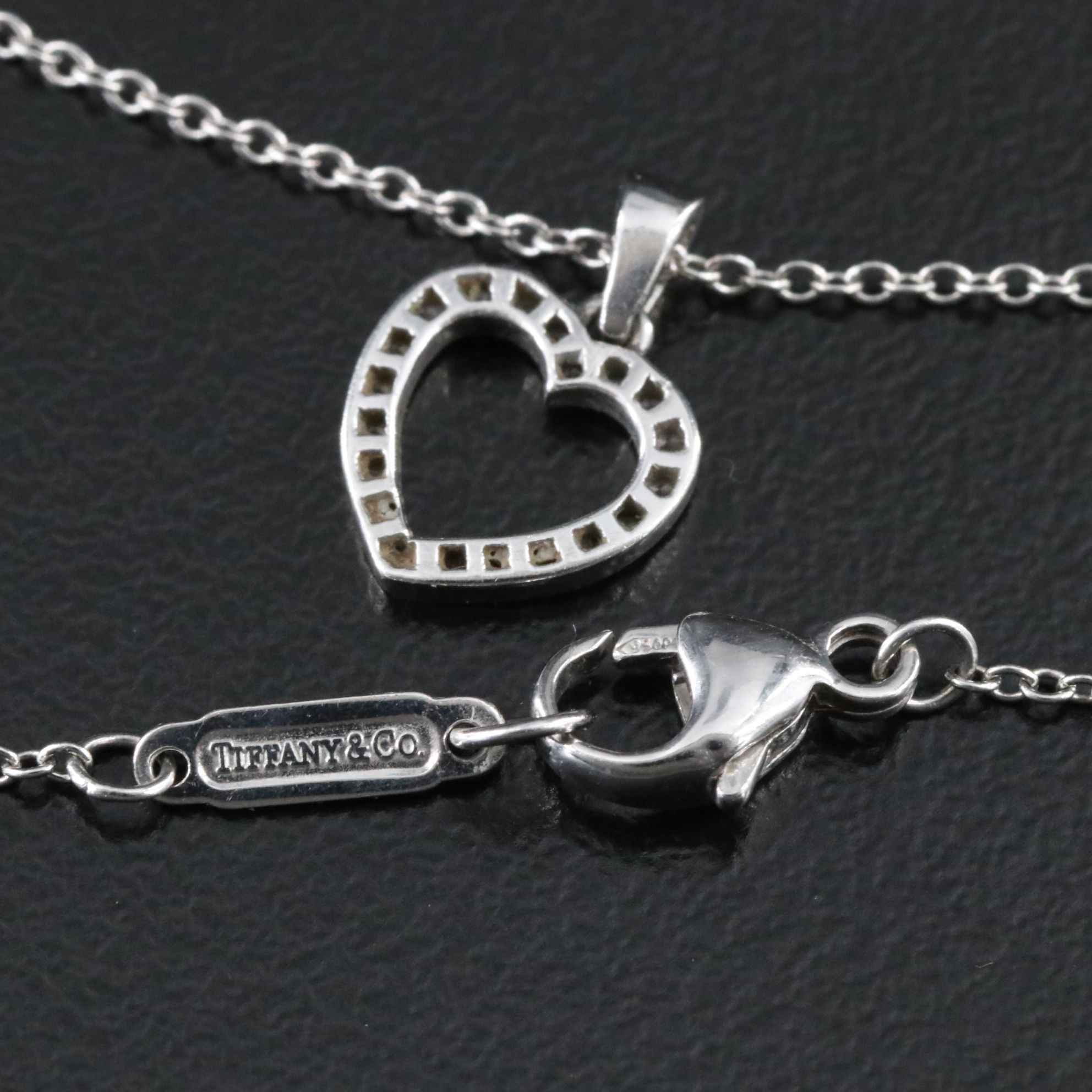 Tiffany & Co. Platinum and Diamond Heart Necklace